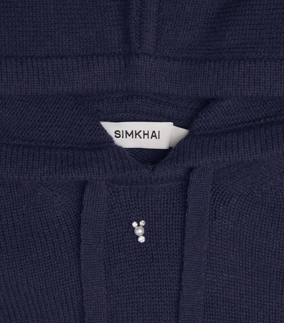 Wool-Cashmere Embellished Karmen Hoodie MIDNIGHT Image 5