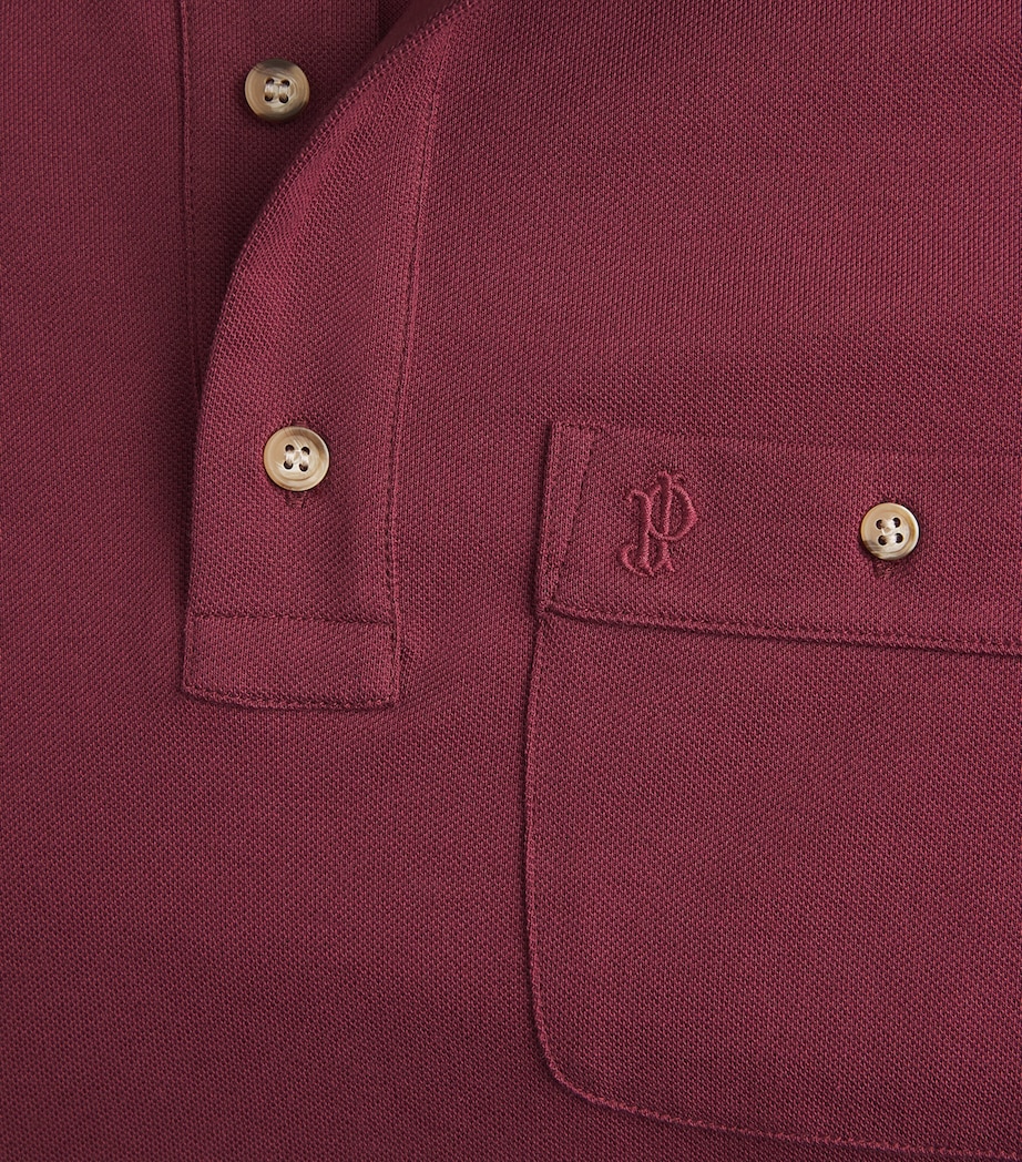 Purdey Mens Cotton Chest Pocket Polo Shirt Aur Image 6