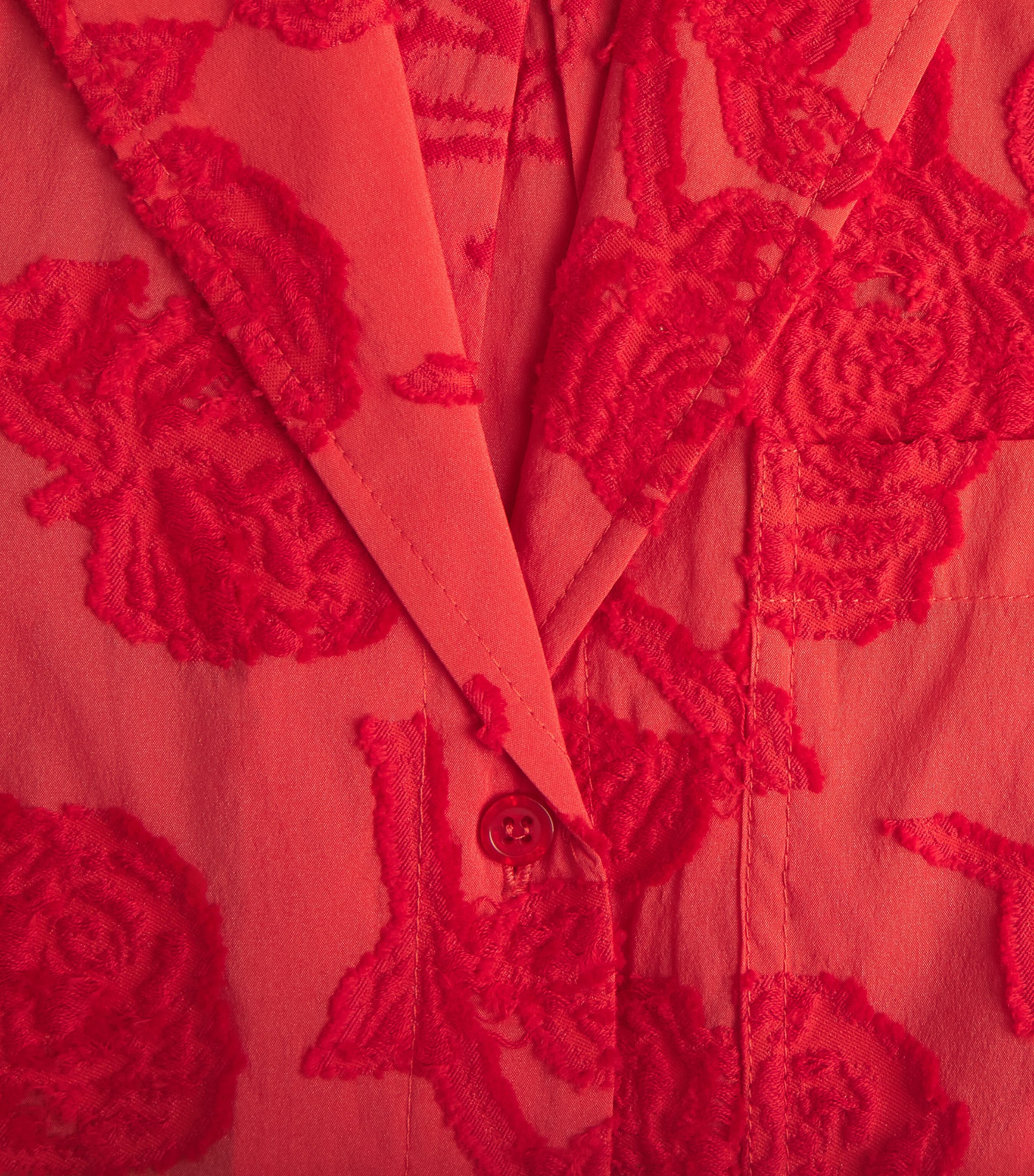 GANNI Womens Floral Oversized Shirt Fiery Red Image 6