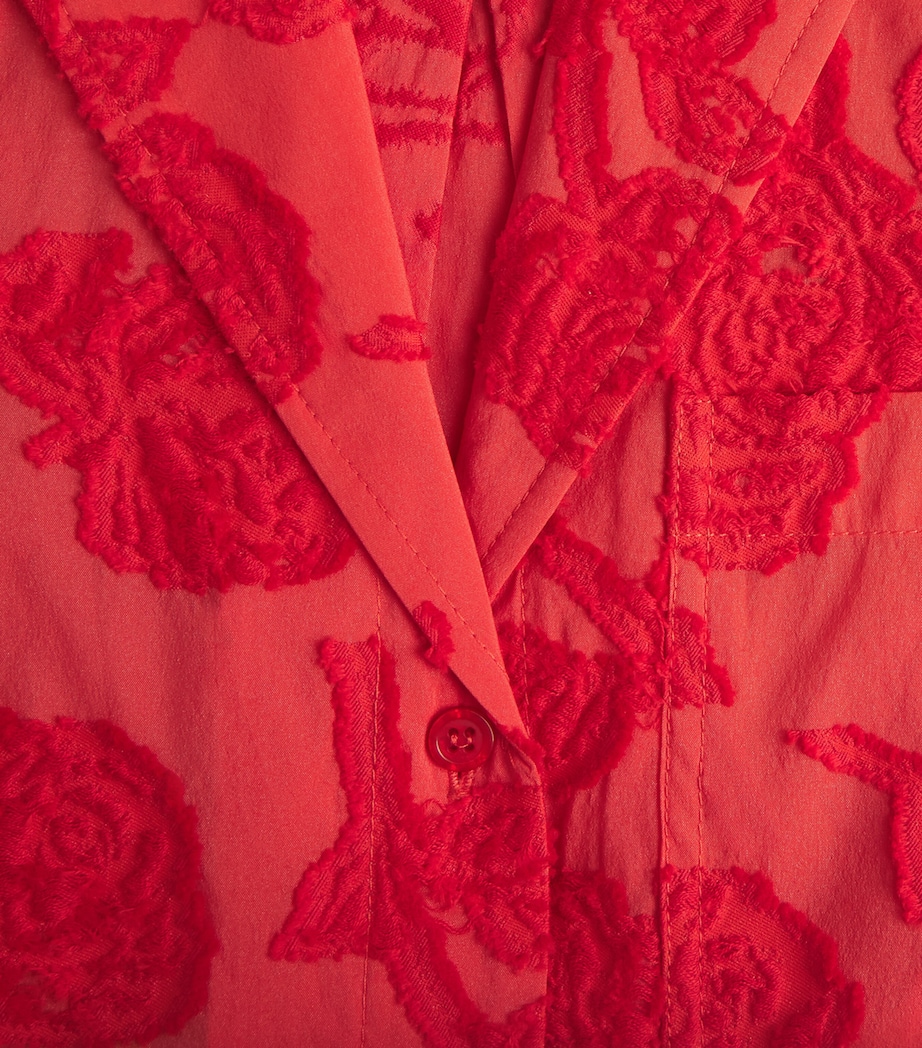 GANNI Womens Floral Oversized Shirt Fiery Red Image 6