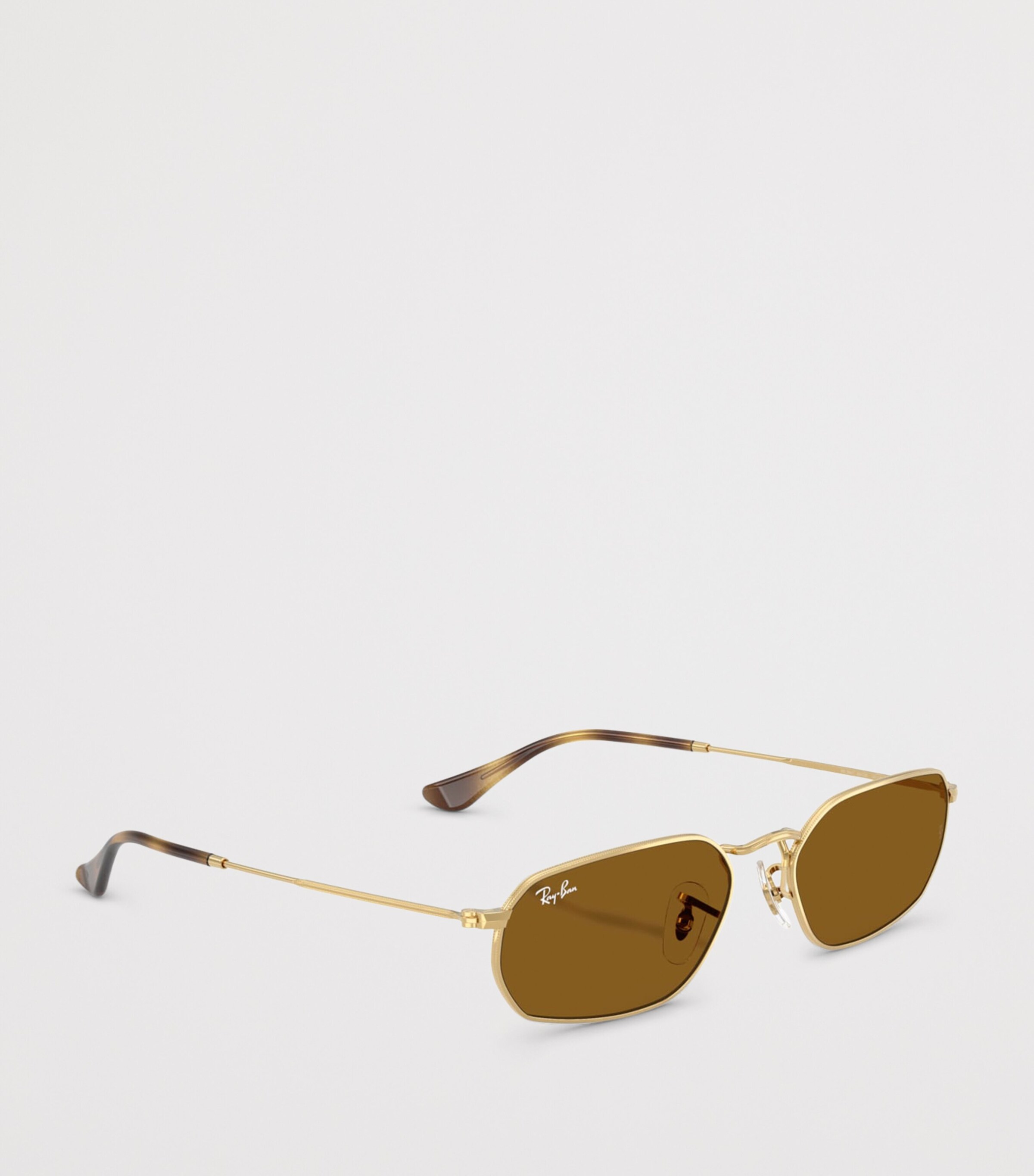 Ray-Ban Metal Irregular Oval Sunglasses Gold Image 6
