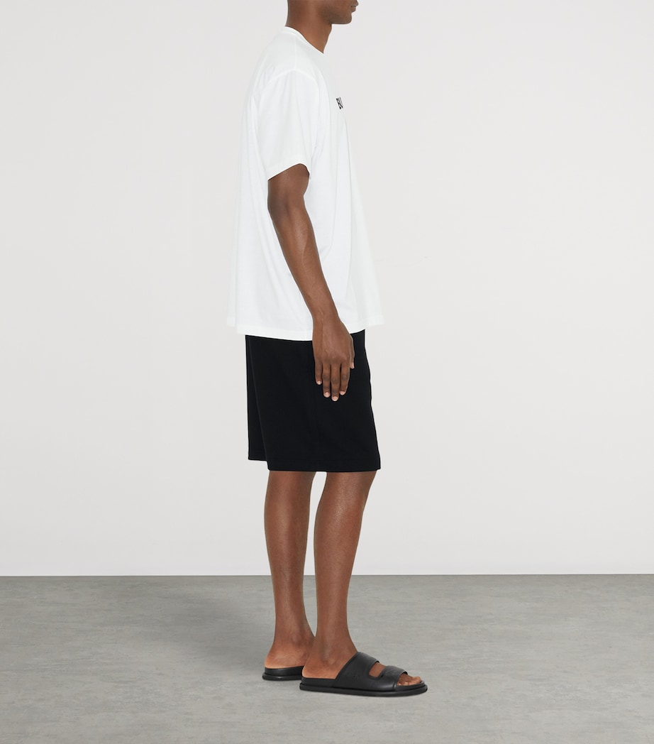 Cotton Logo Longline Shorts BLACK Image 7