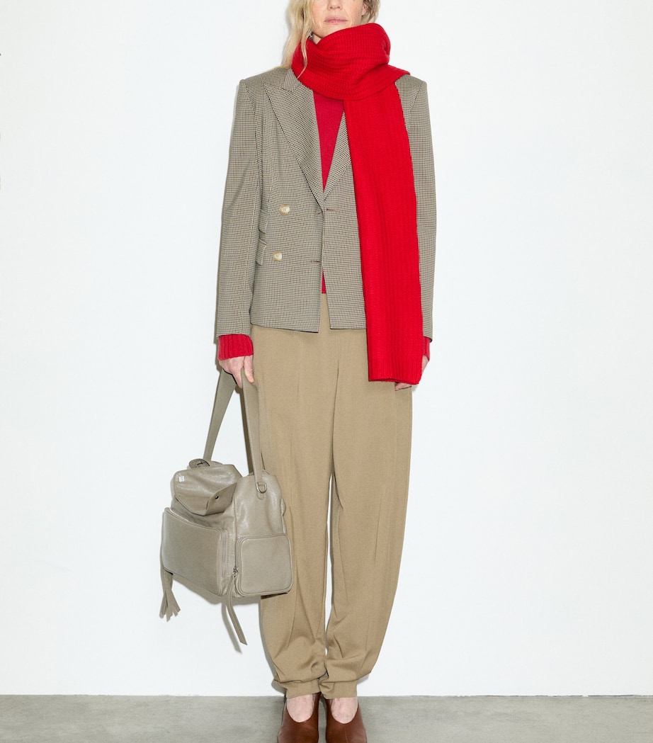 MAX&Co. Virgin Wool Knitted Scarf Red Image 2