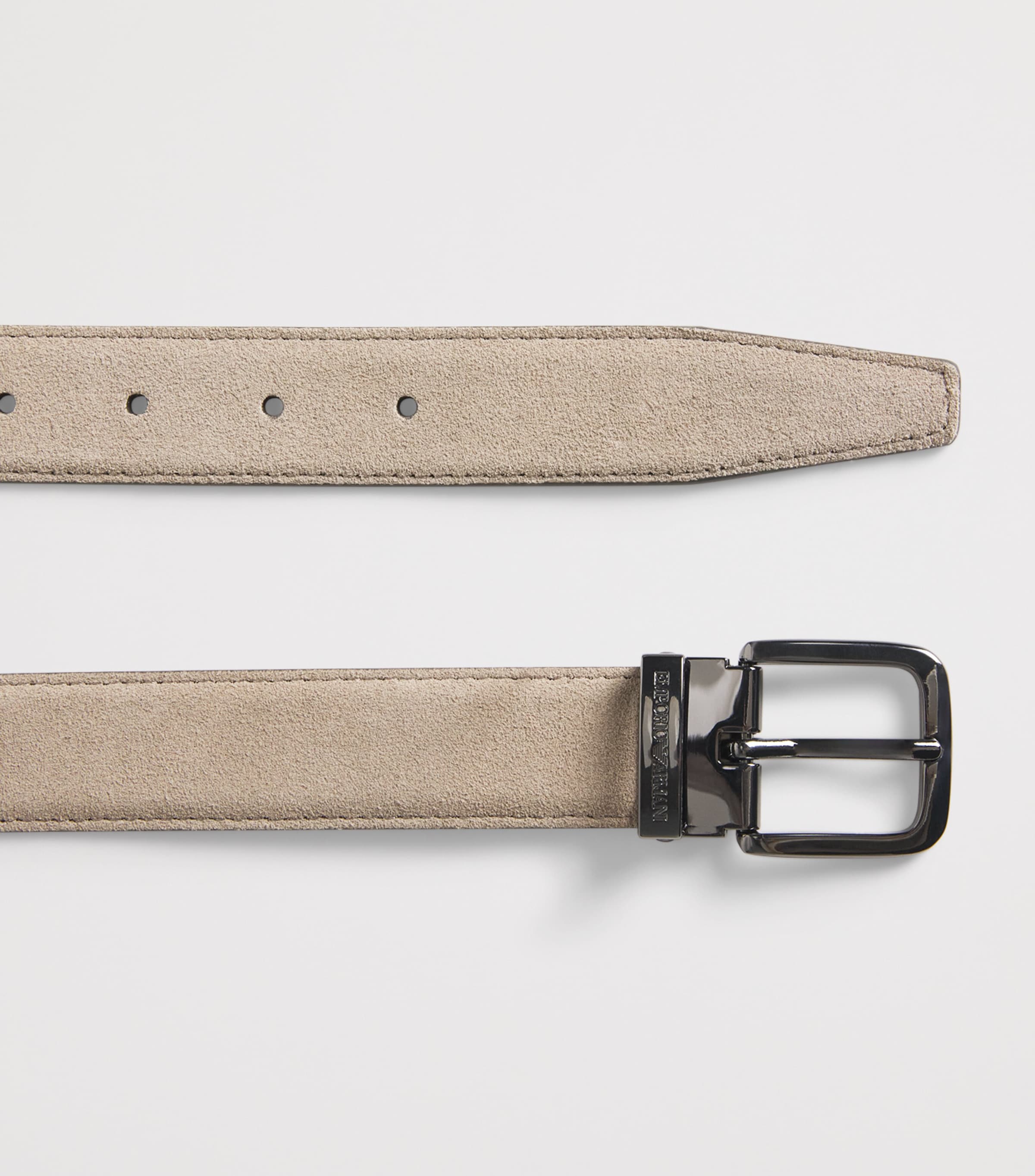 Emporio Armani Beige Leather Tongue Belt | Harrods US display picture 1