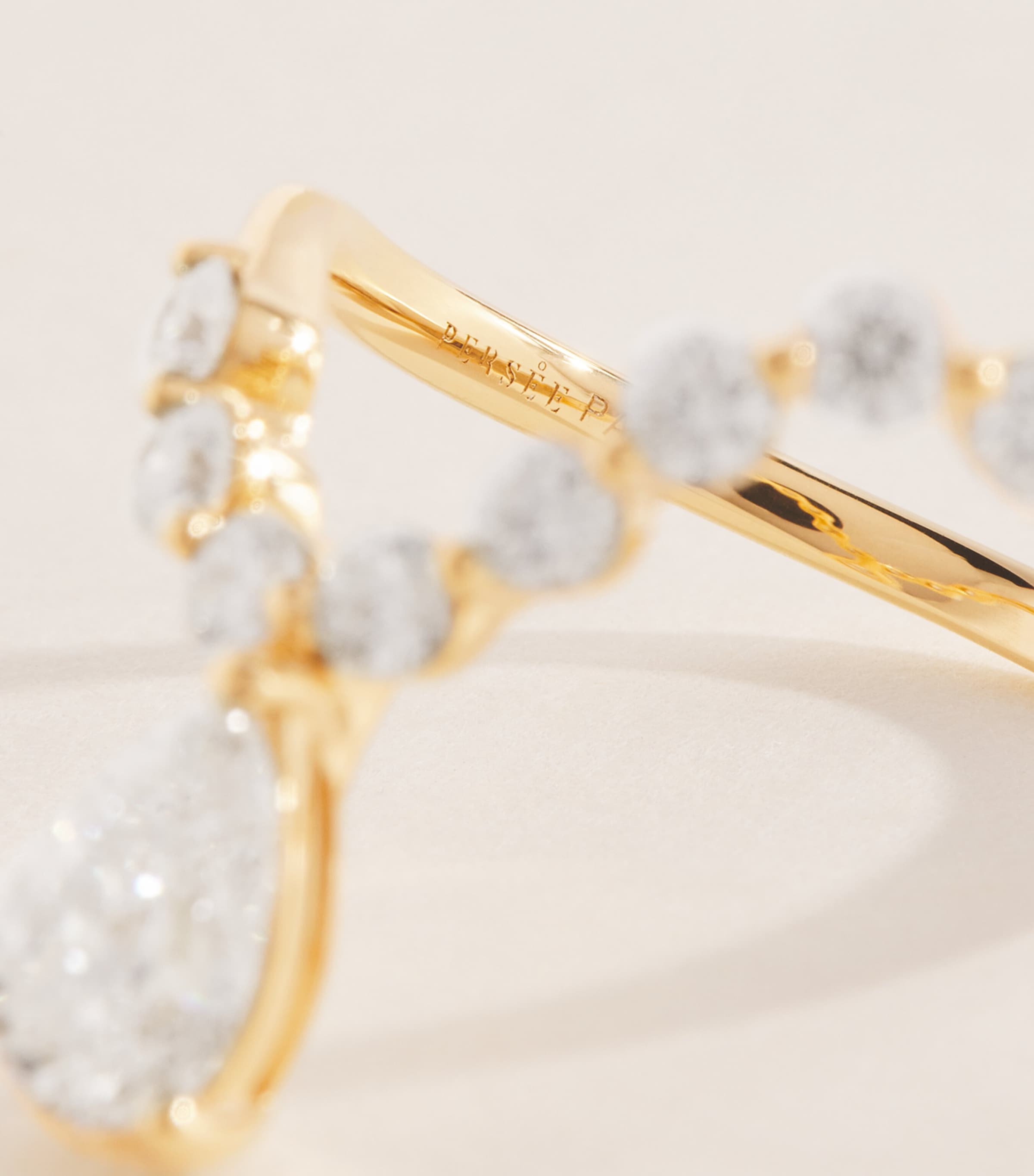 Persée Yellow Gold and Diamond Wave Dome Ring Yellow Gold Image 4