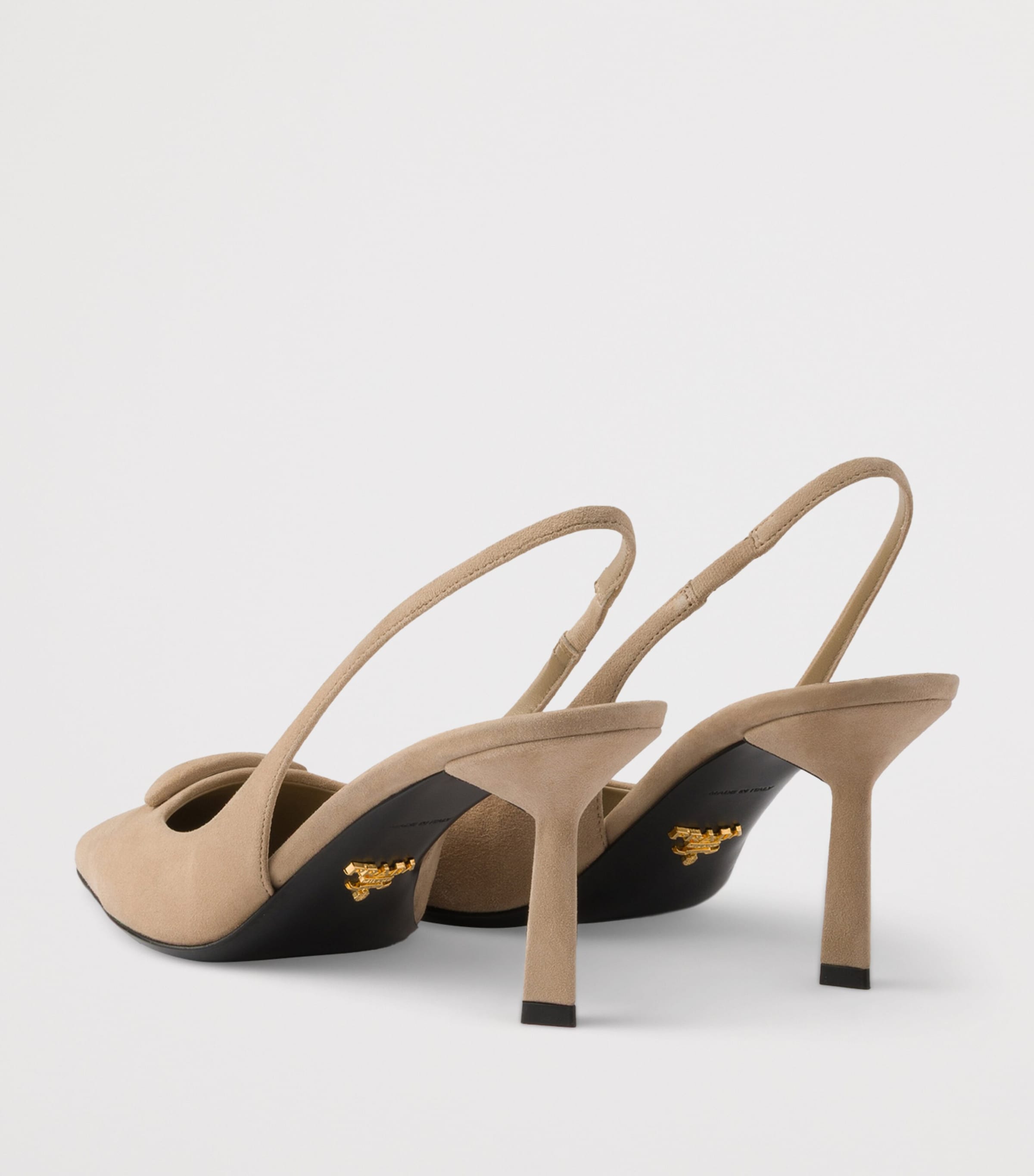 Prada Suede Slingback Pumps 75 Neutral Image 4