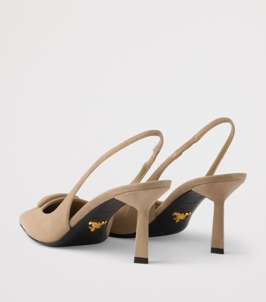 Prada Suede Slingback Pumps 75 Neutral Image 4