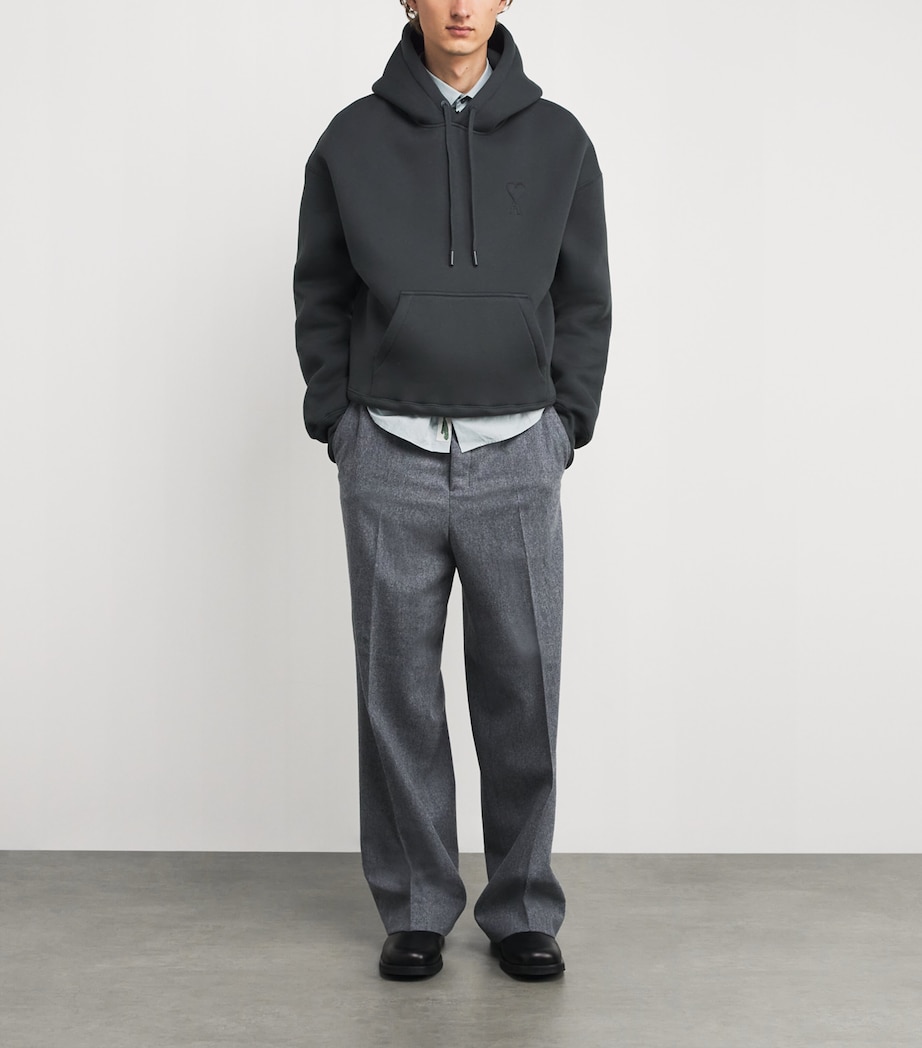 Cotton-Blend Ami de Coeur Hoodie 020 - ANTHRACITE Image 2