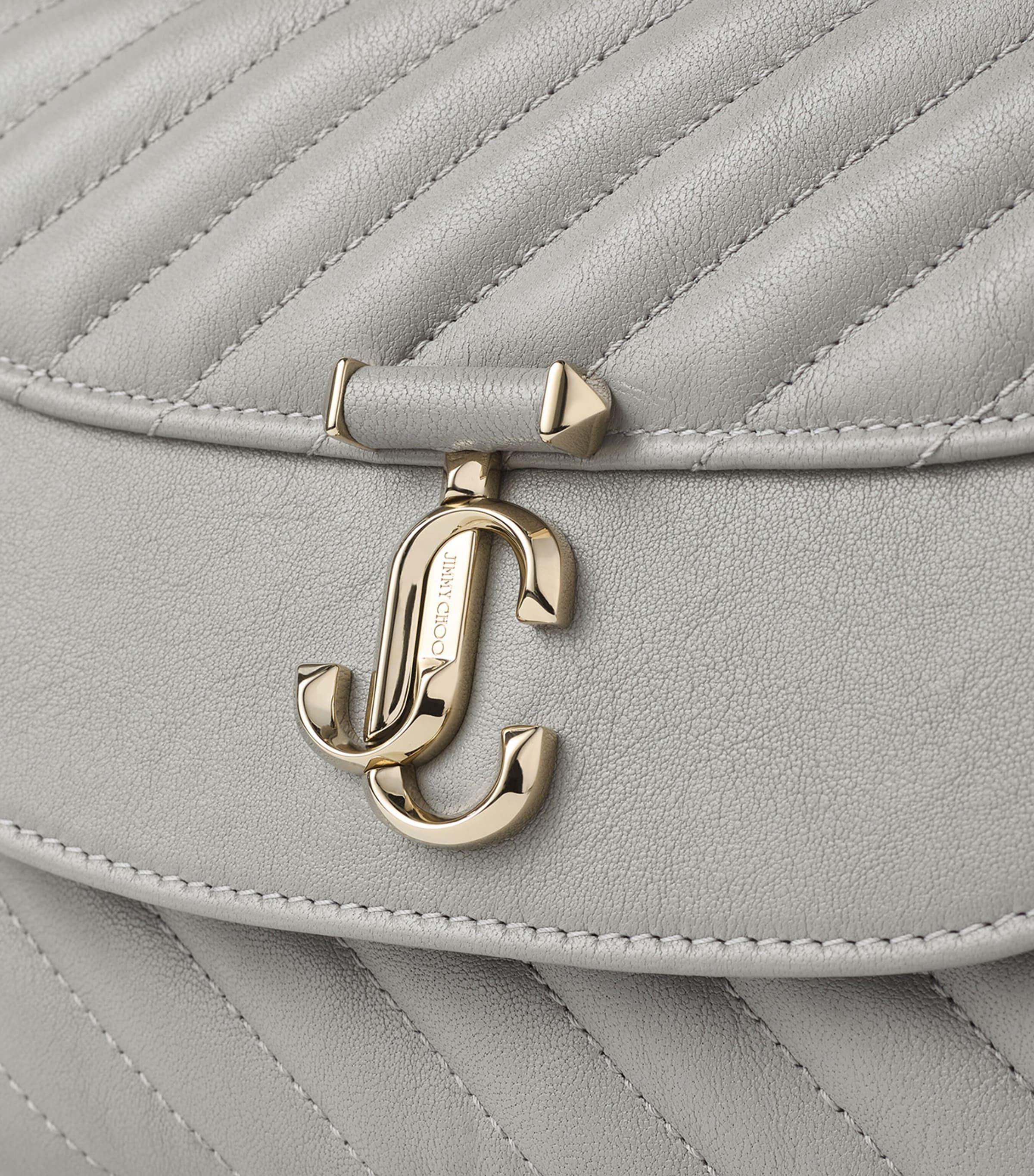 Leather Curve Top-Handle Bag DOVE/SHINY GOLD Image 5