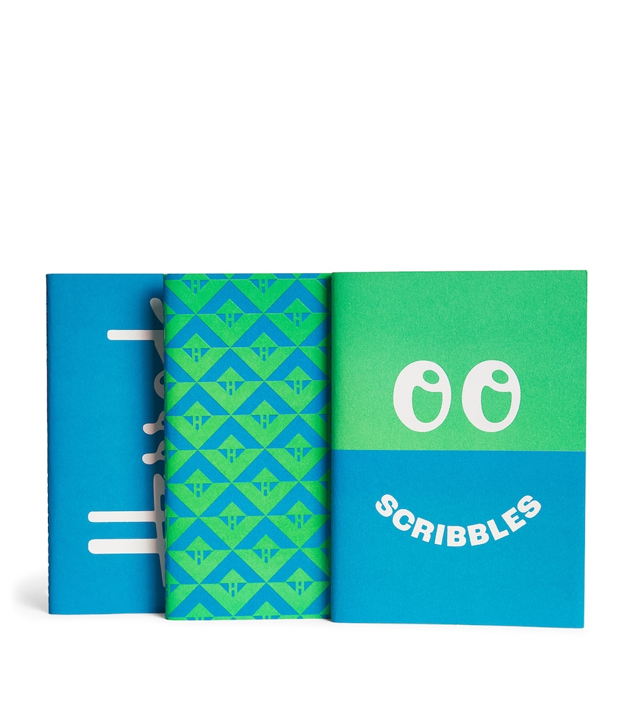 Harrods A6 Logo Notebooks (Set of 3) Blue Image 1