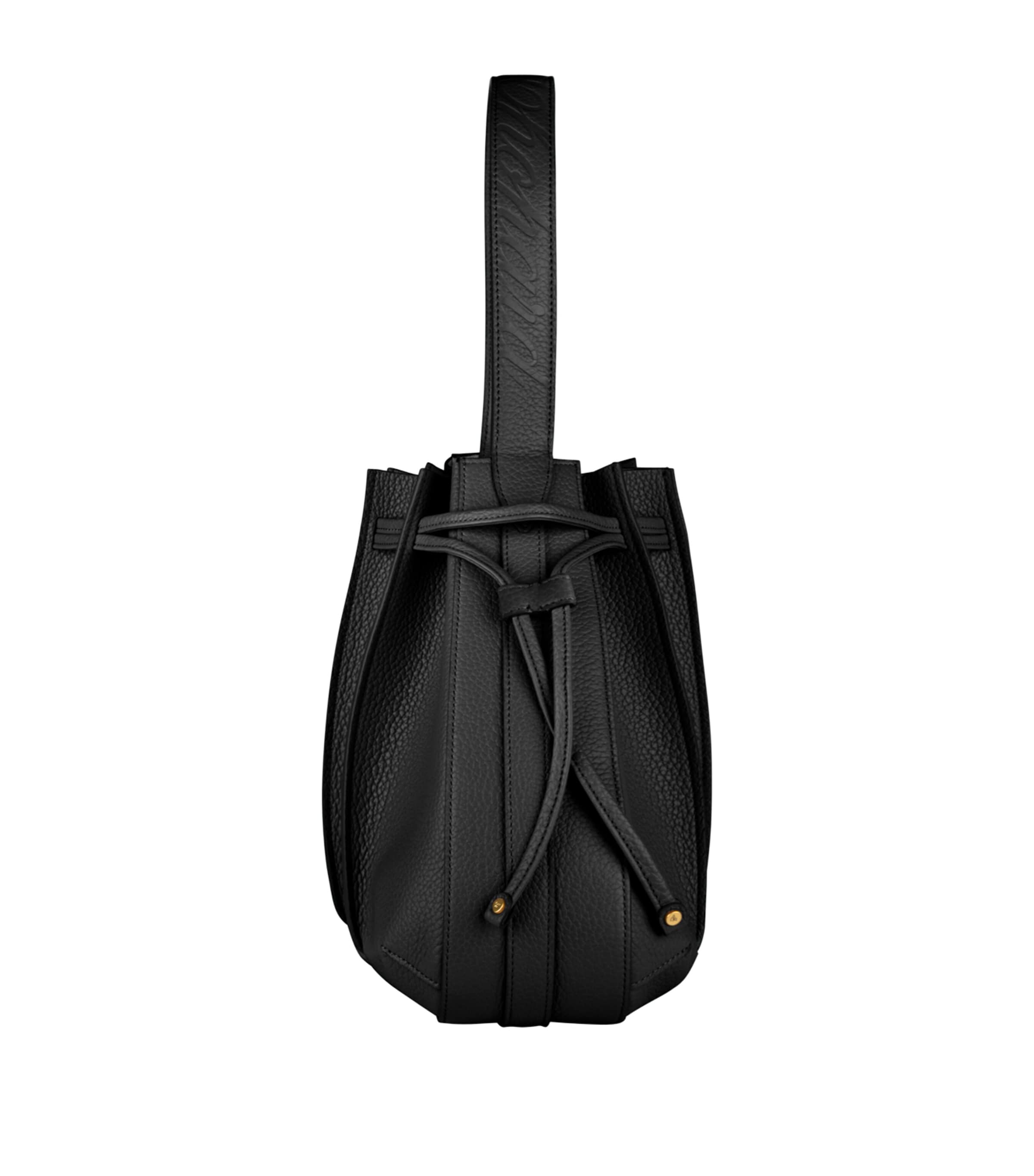 Leather Gem Bucket Bag BLACK GRAINED Image 2