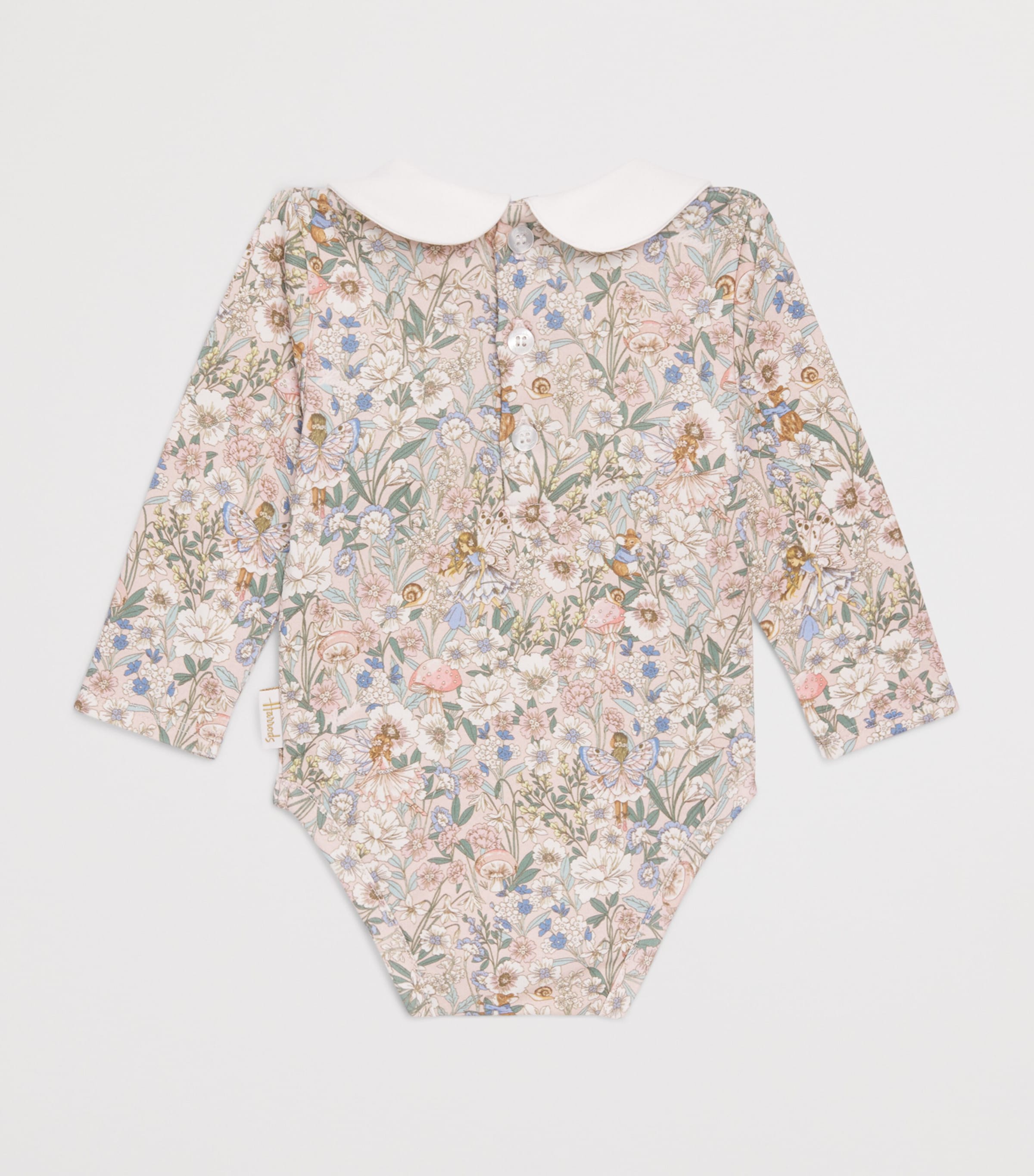 Harrods Cotton Printed Bodysuit (0-18 Months) Pink Image 2