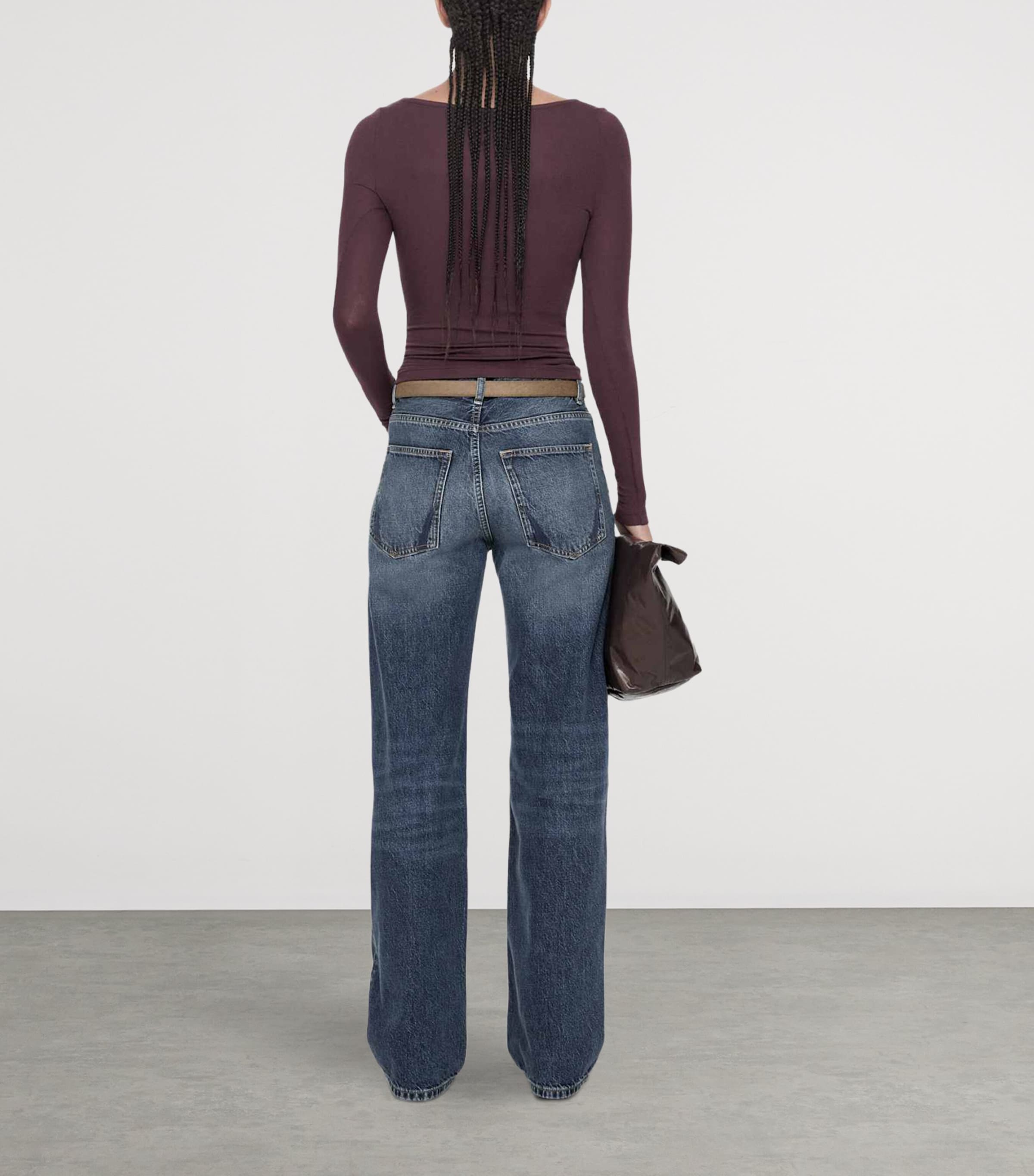 AllSaints Womens Jules Henley Long-Sleeve T-Shirt Aubergine Red Image 7