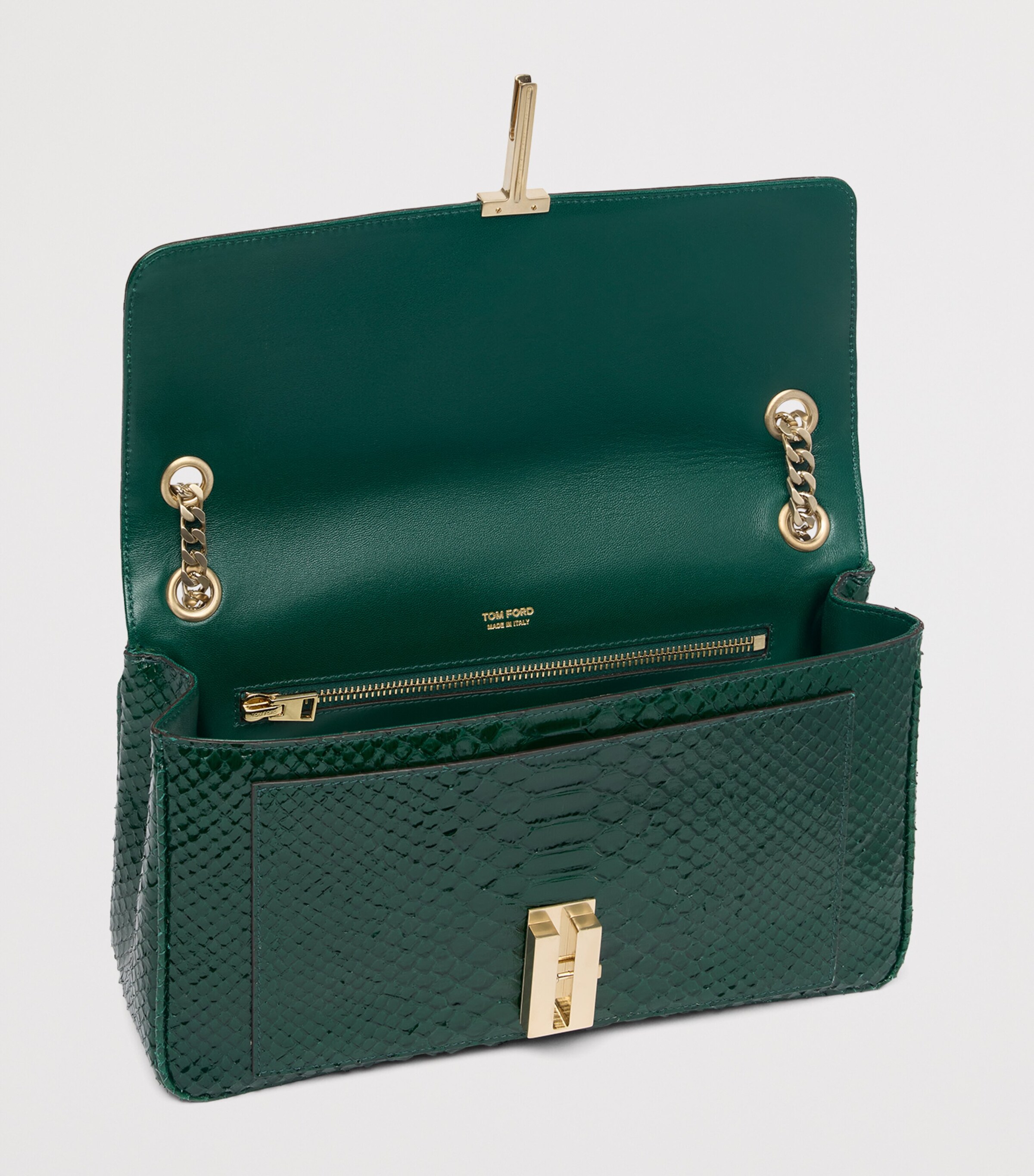 TOM FORD Large Laminated Leather Shoulder Bag Gdr Image 5