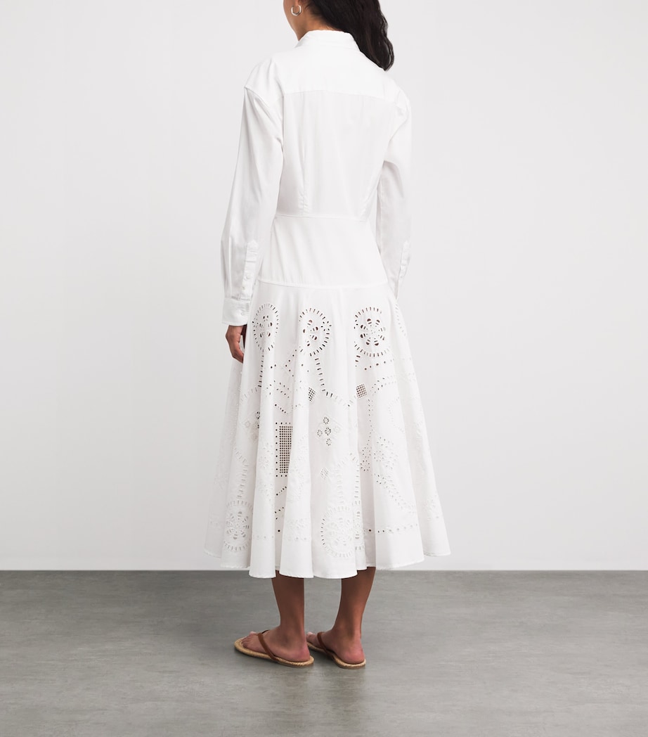 Polo Ralph Lauren Womens Cotton Embroidered Shirt Dress White Image 4