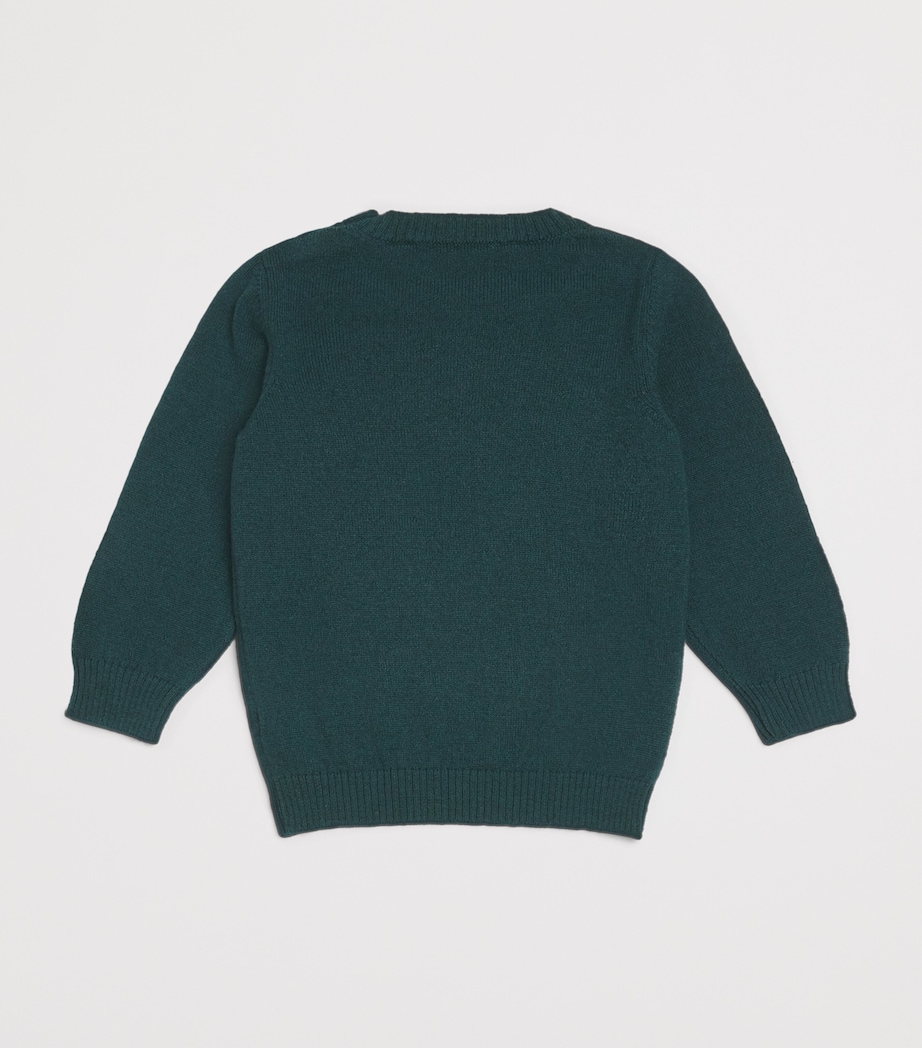 Per Te Wool-Cashmere Jacquard Sweater (3-18 Months) Verde Image 2