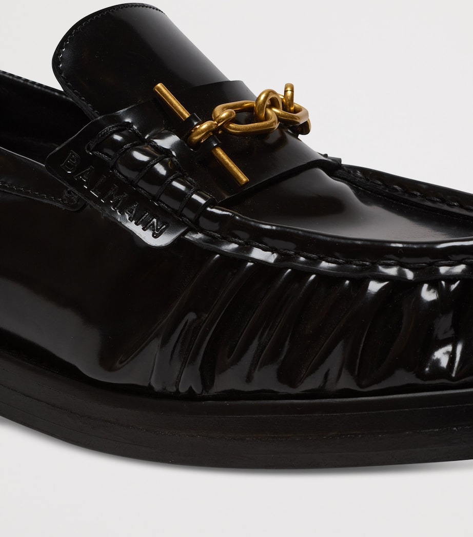 Glazed Leather Loafers 0PA NOIR Image 9