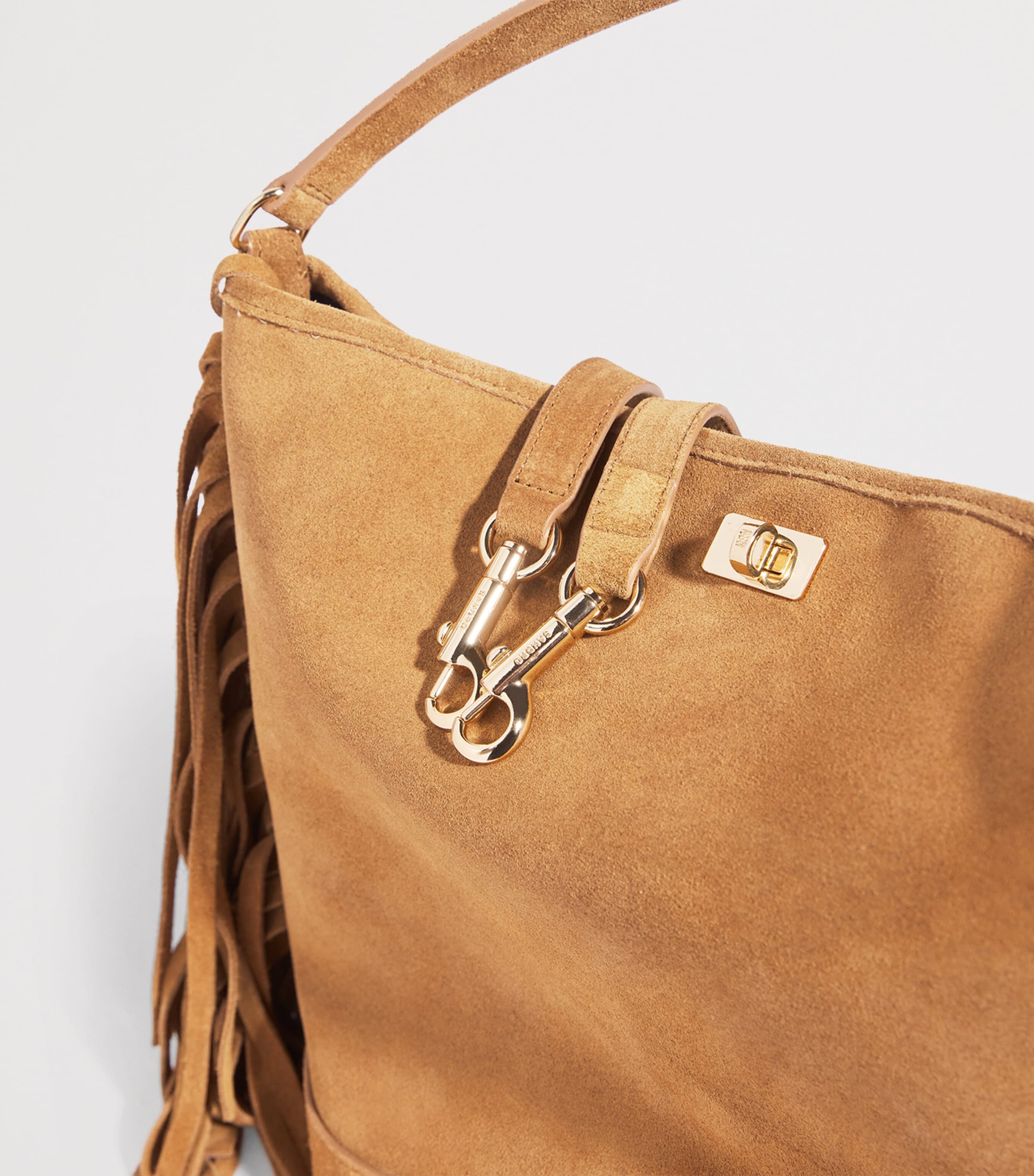 Suede Tangoso Bucket Bag CAMEL Image 6