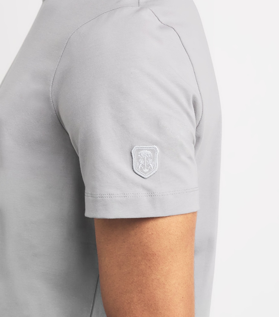 Corneliani Mens Stretch-Cotton T-Shirt Gry Pc Dye Pearl Image 6