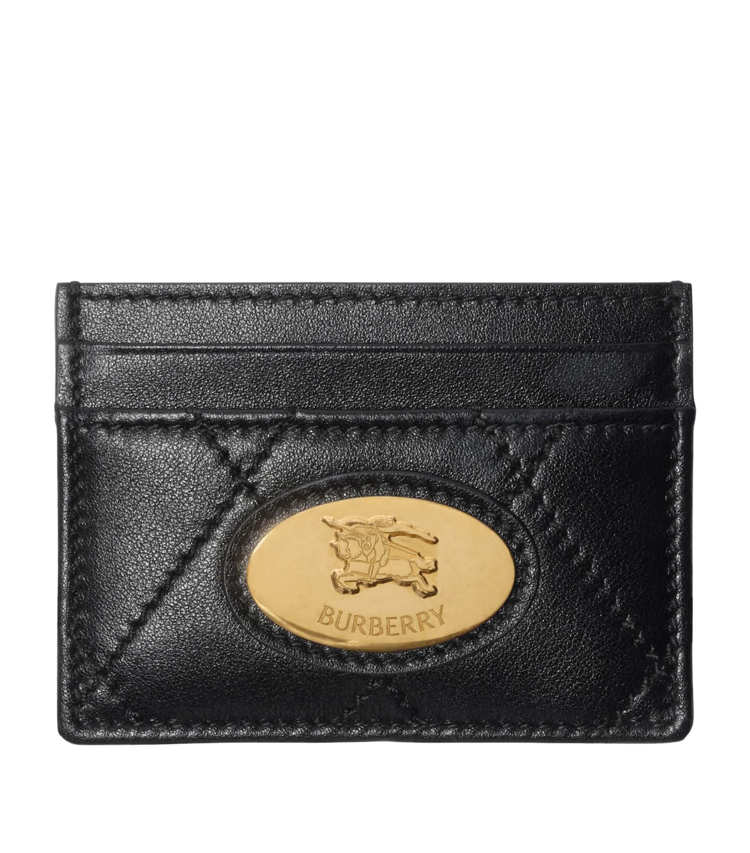 Burberry Leather Quilted Card Holder In Black
