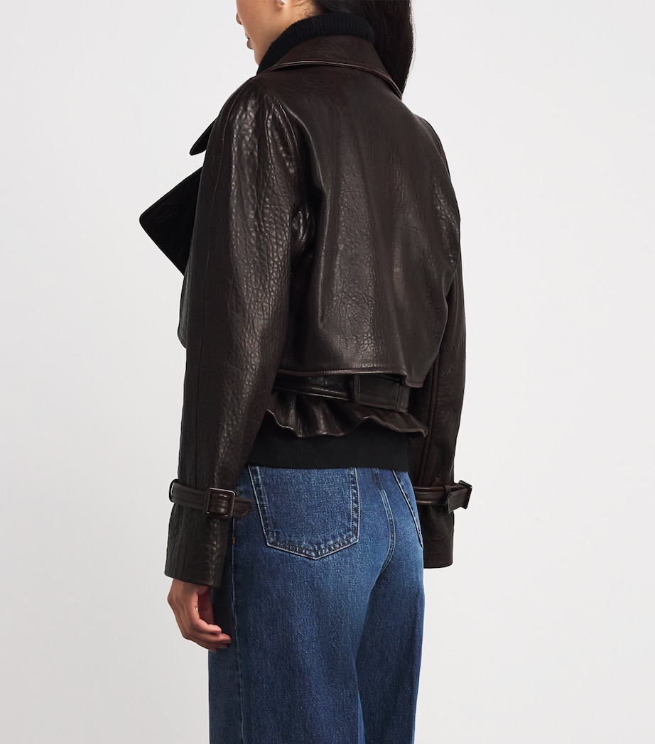 Lambskin Cropped Hatti Jacket RICH BROWN Image 4