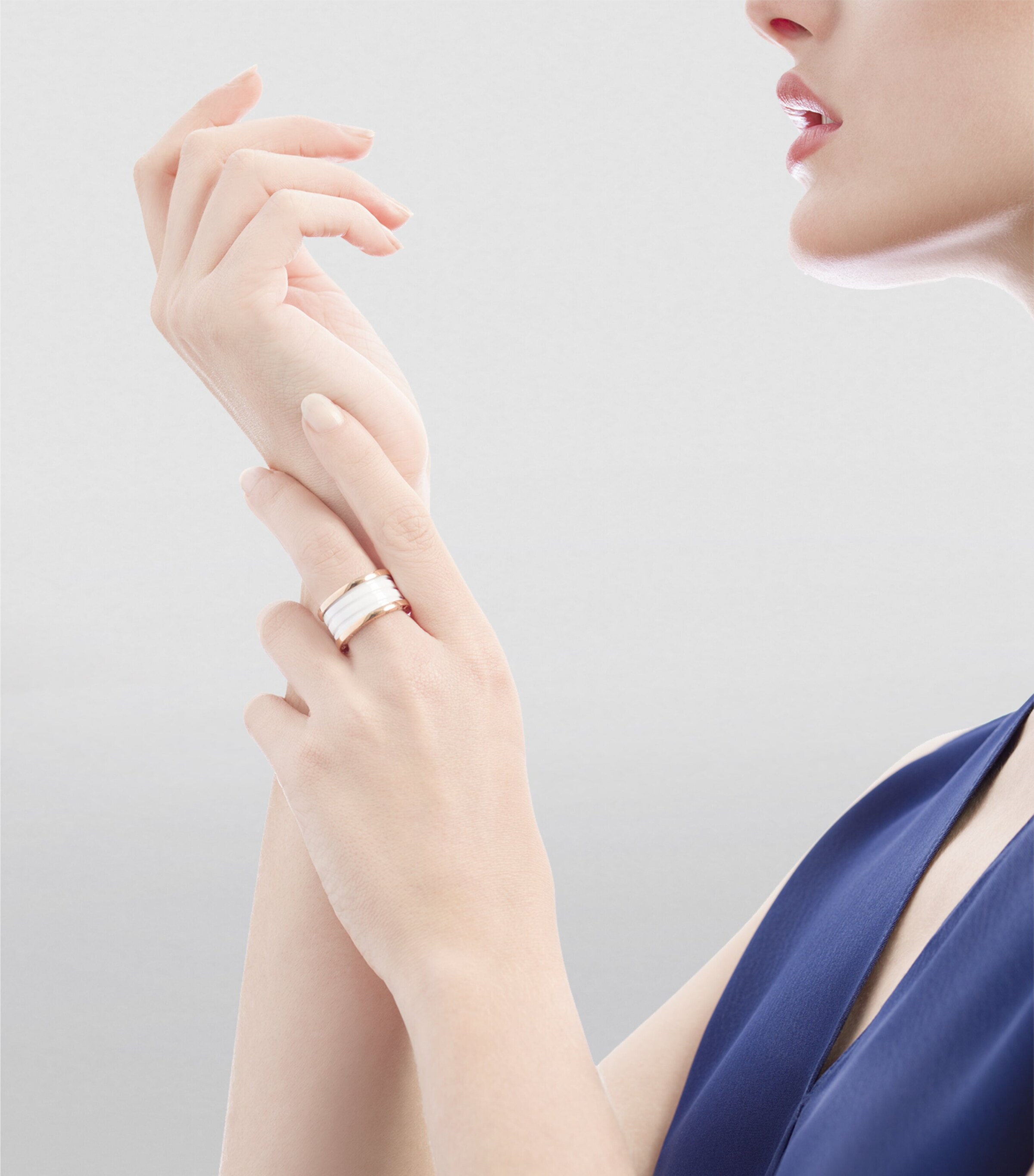 Rose Gold and Ceramic B.zero1 Four-Band Ring PINK GOLD Image 4