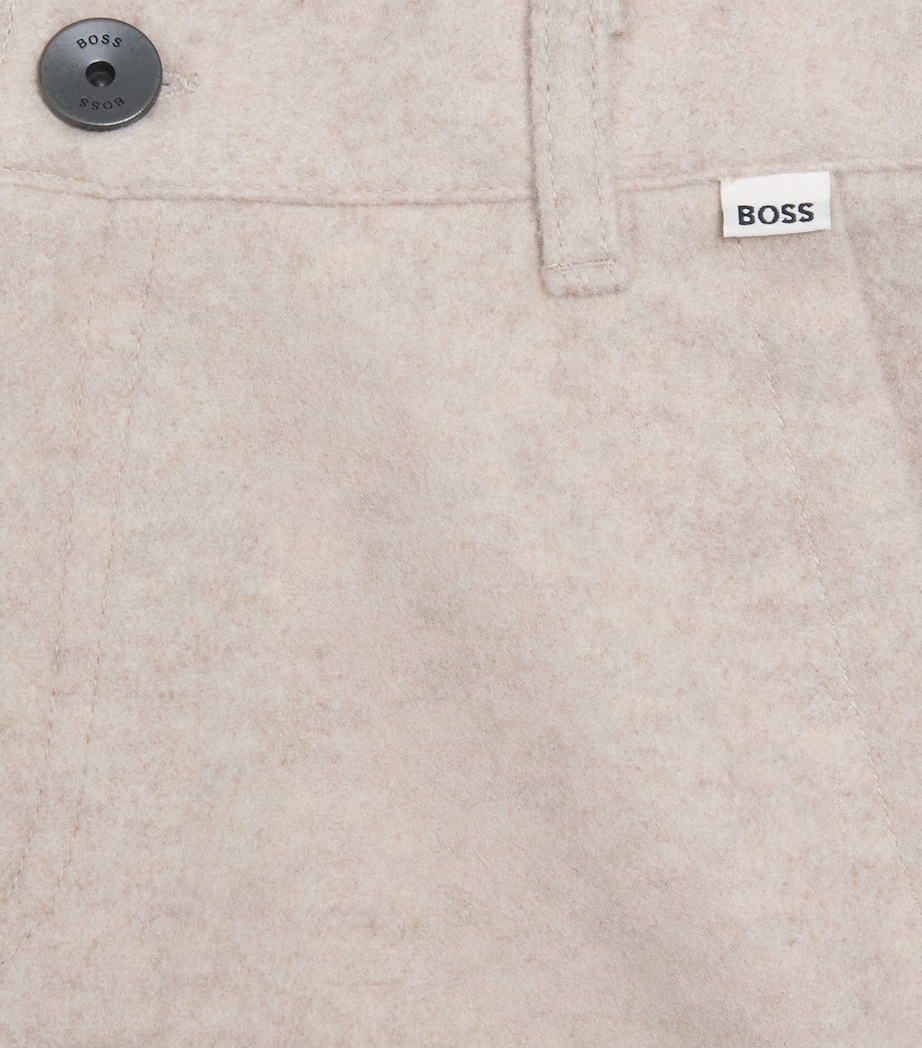 BOSS Kidswear Felt Trousers (4-16 Years) Off White Marl Image 2