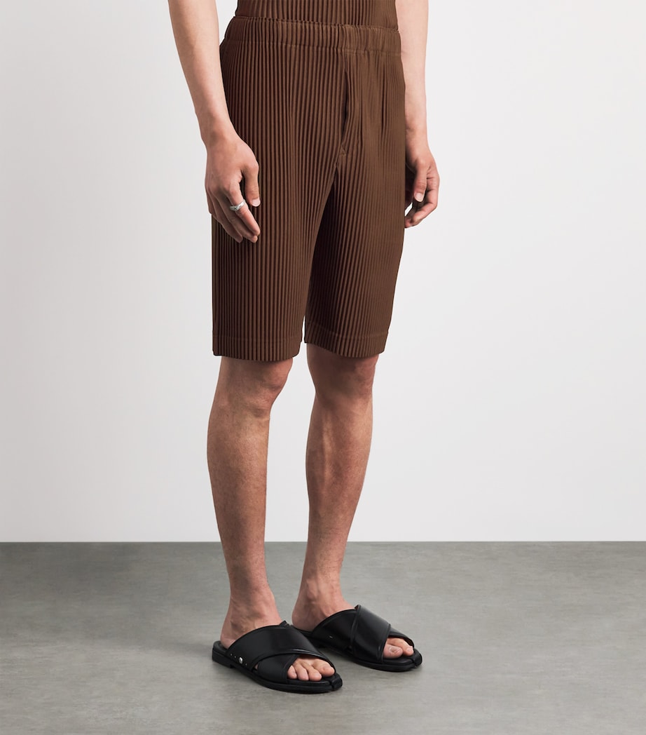 Homme Plissé Issey Miyake Mens Pleated Shorts Anchor Brown Image 4