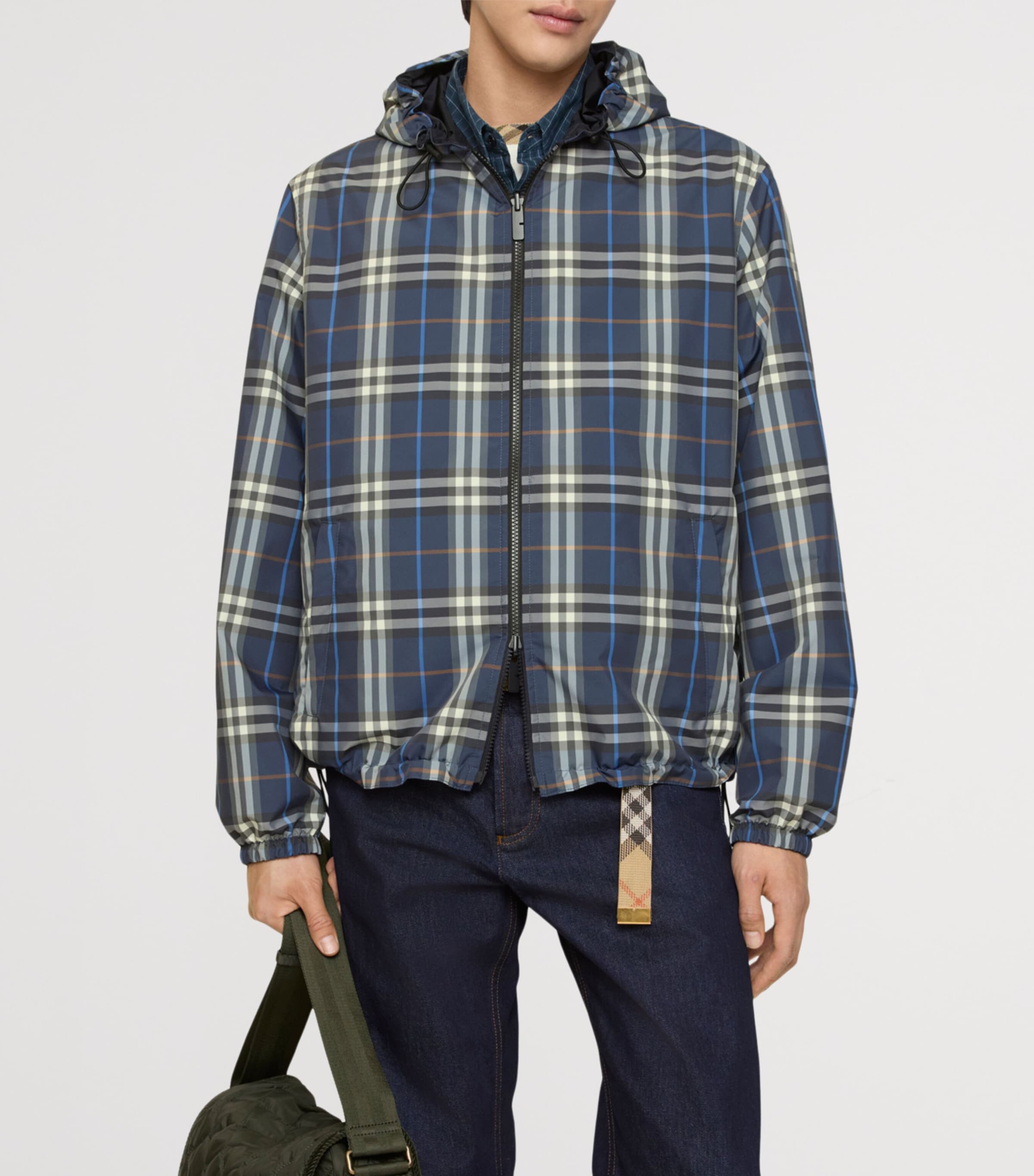 Reversible Check Hooded Jacket PILOT BLUE IP CHECK Image 2