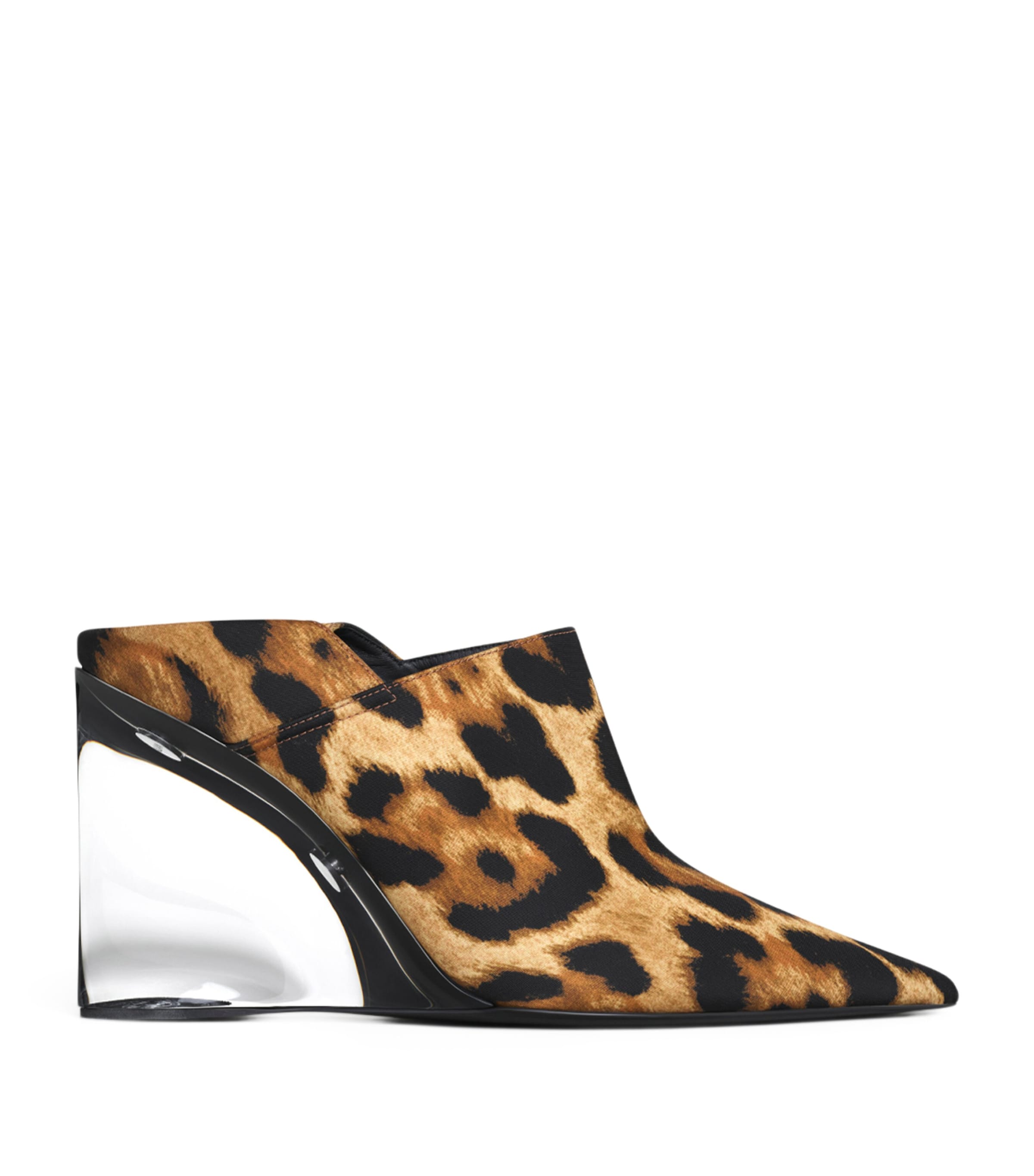 Alaïa Ocelot Print Invisible Wedge Mules 90 Noir/caramel Image 1