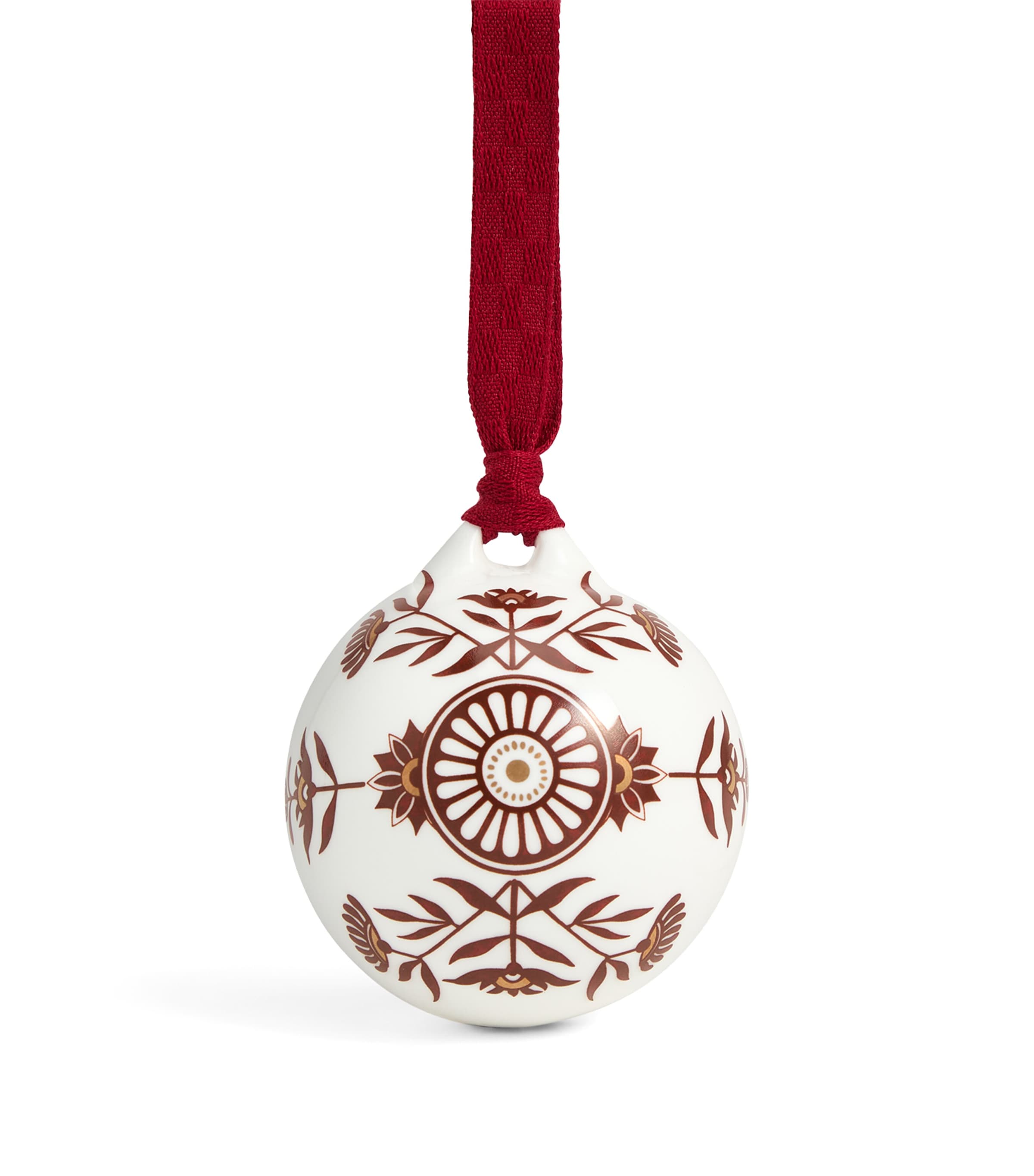 Fine Bone China Red Splendour No.1 Bauble SILVER Image 1