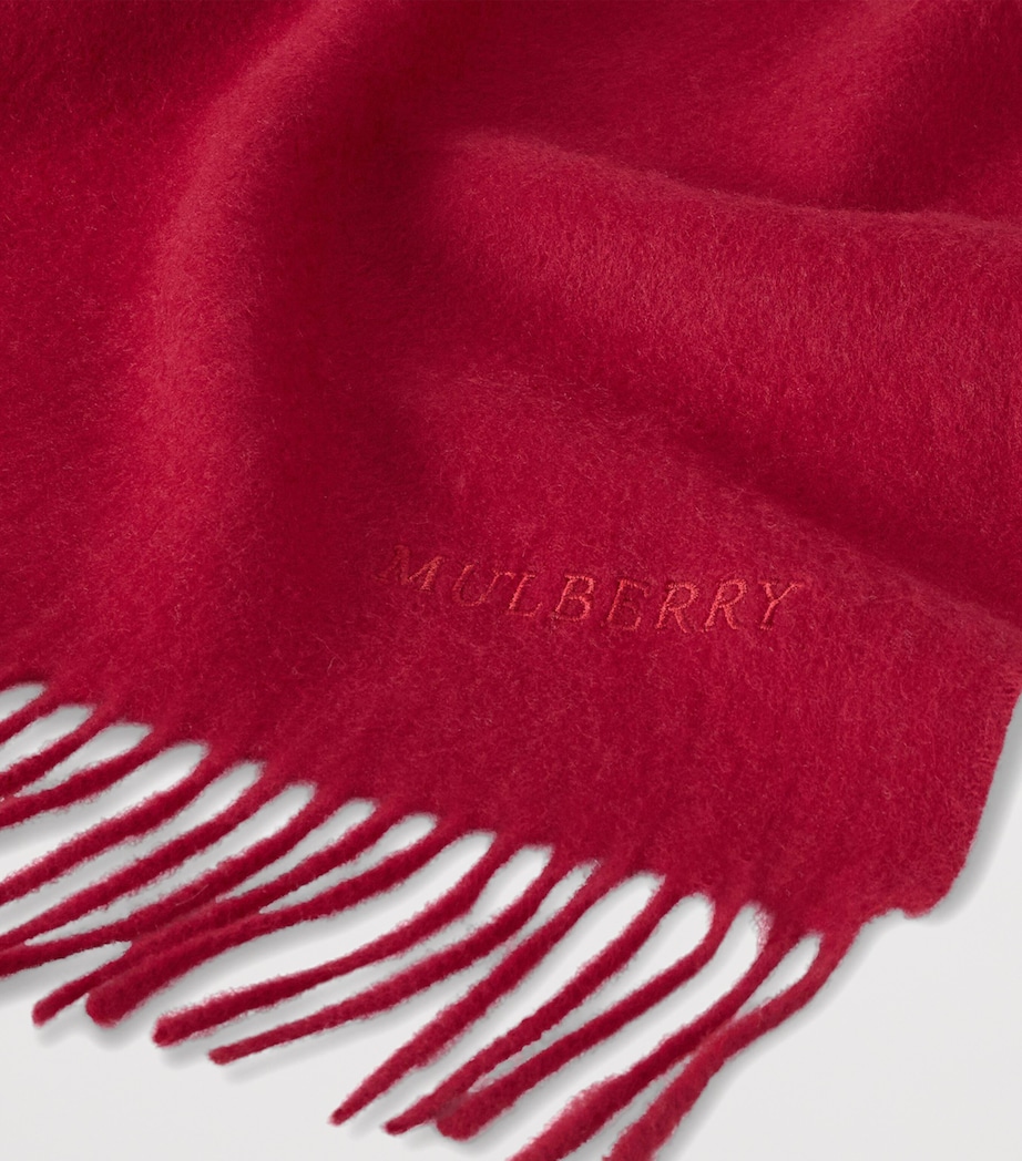 Mulberry Merino Wool Scarf Apple Red Image 3