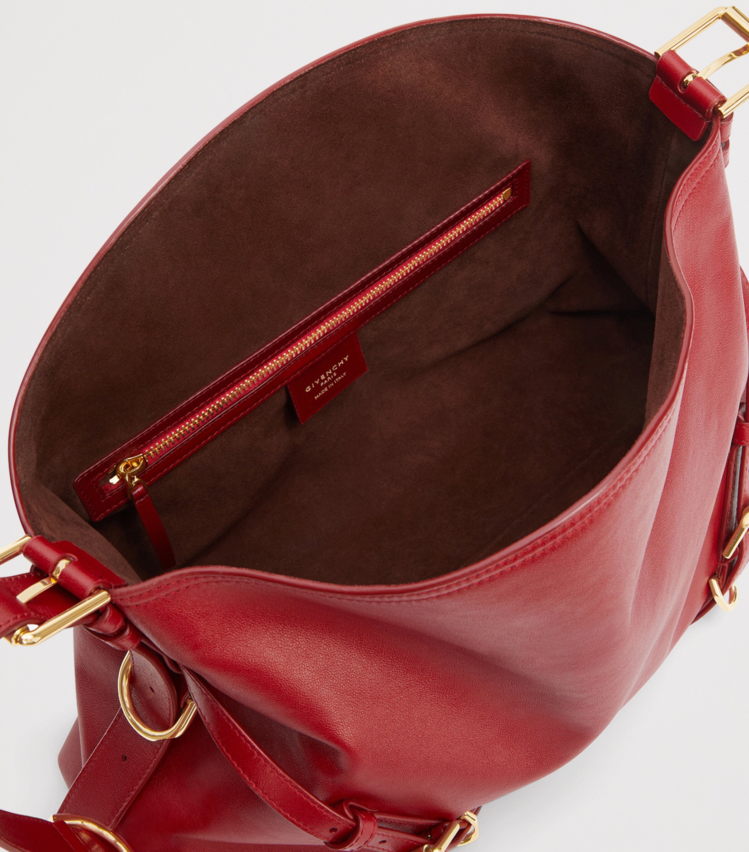 Givenchy Medium Leather Voyou Top-Handle Bag Dark Red Image 4