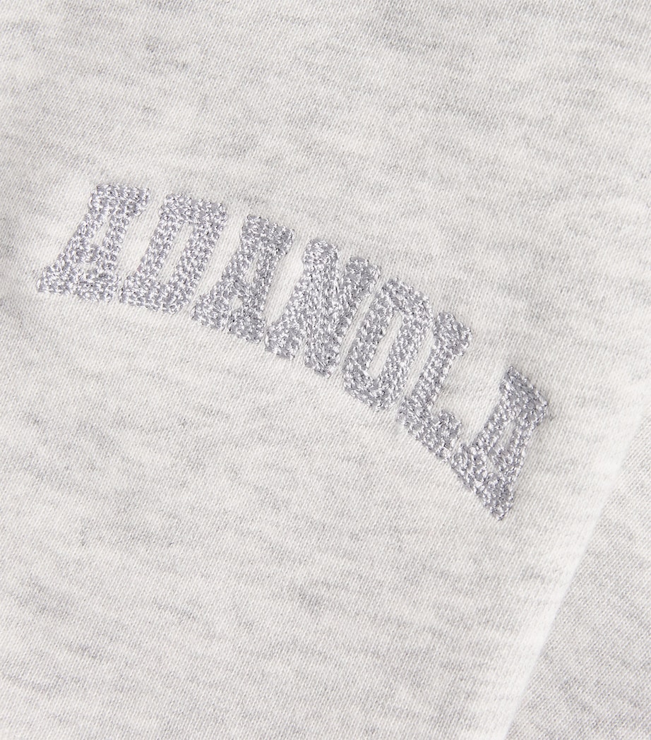 Organic Cotton Varsity Sweat Shorts LGHT GRY MLNGE/GREEN Image 5