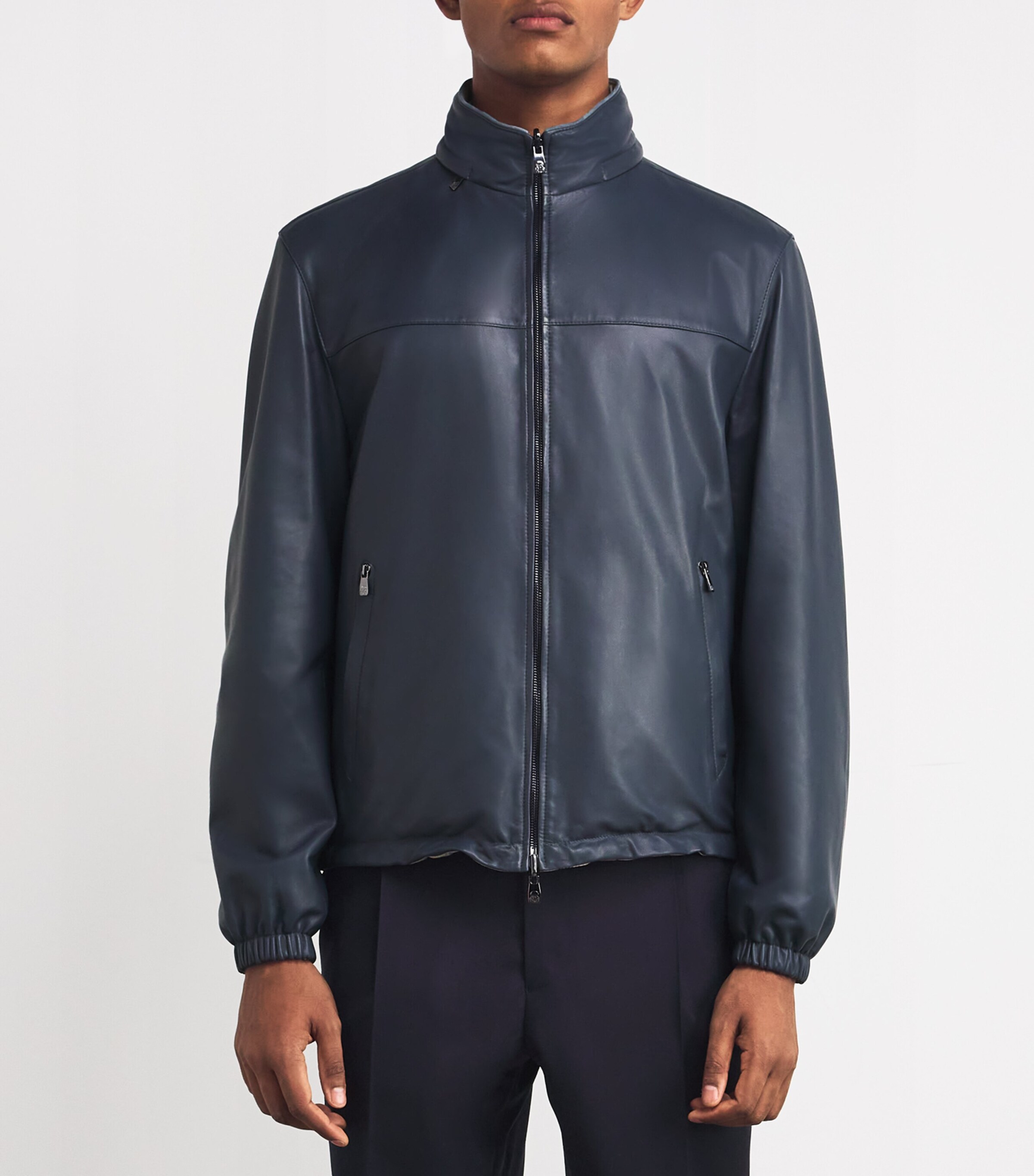 Lambskin Reversible Jacket 003 CHINA BLUE Image 3
