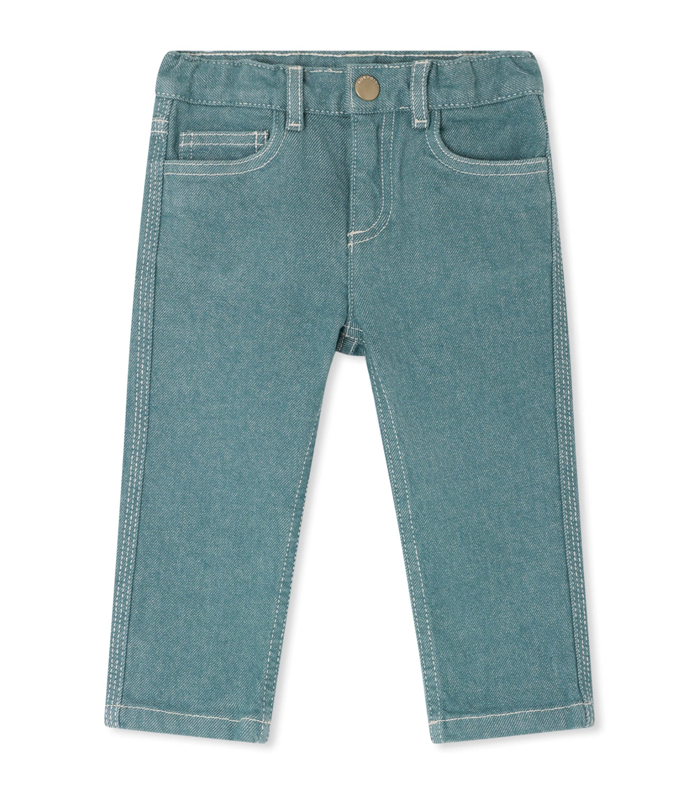 Bonpoint Elasticated Waistband Jeans (6-18 Months) Emeraude Image 1