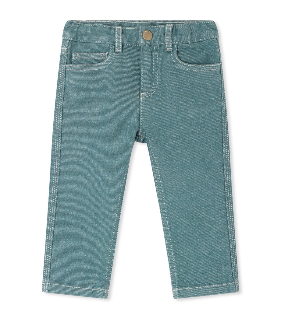 Bonpoint Elasticated Waistband Jeans (6-18 Months) Emeraude Image 1