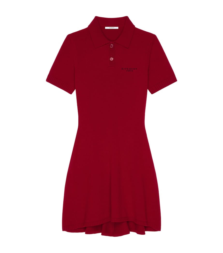 Wool-Cashmere Logo Mini Dress CORAL/PEARL Image 1