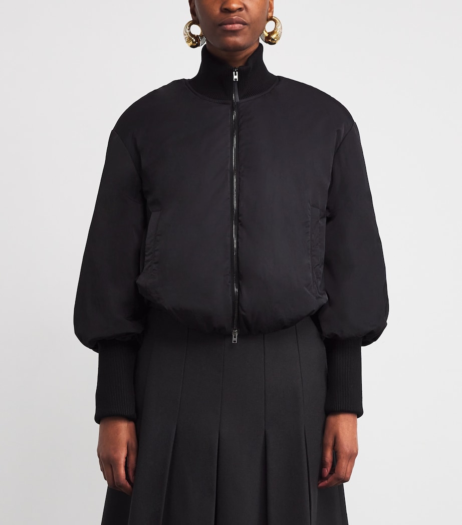 Padded Down Bart Bomber Jacket BLACK Image 3