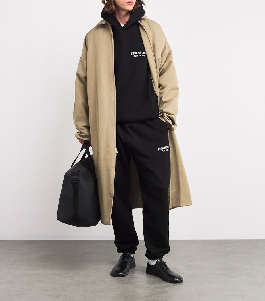 FEAR OF GOD ESSENTIALS Mens Cotton-Blend Logo Hoodie Black Image 6