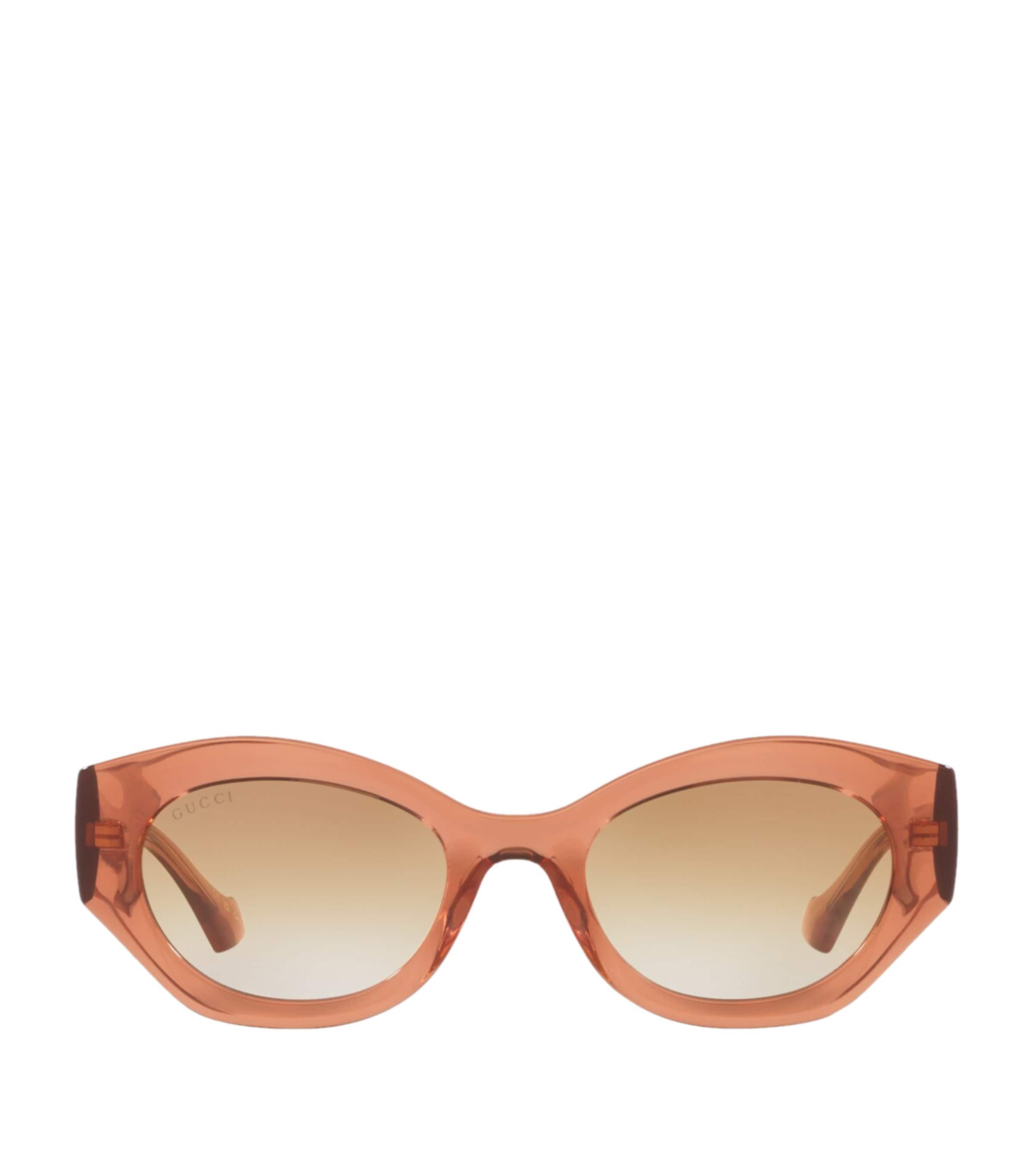 Gucci Injected Oval Sunglasses In Brown