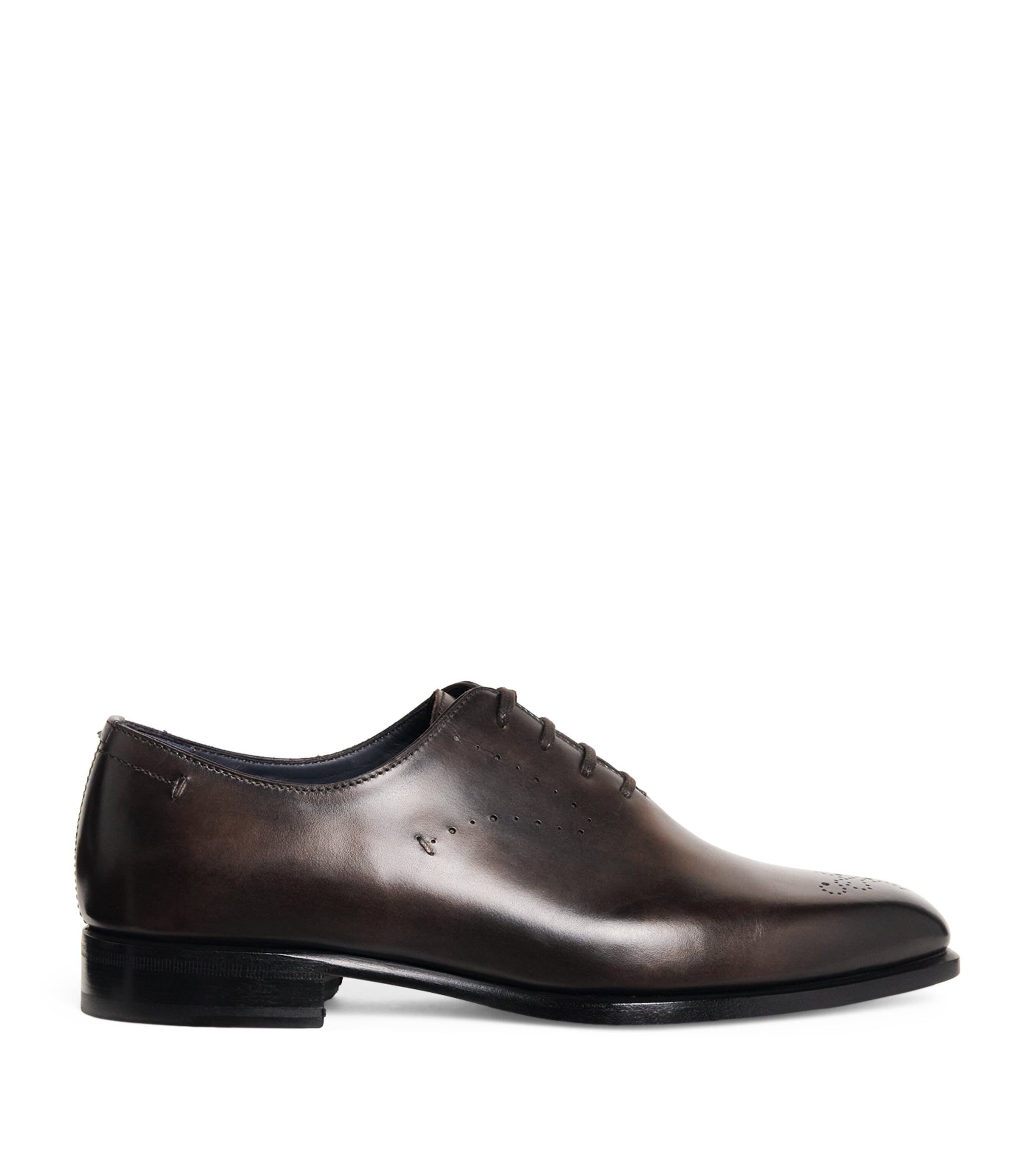 Brioni Leather Elysium Oxford Shoes In Brown