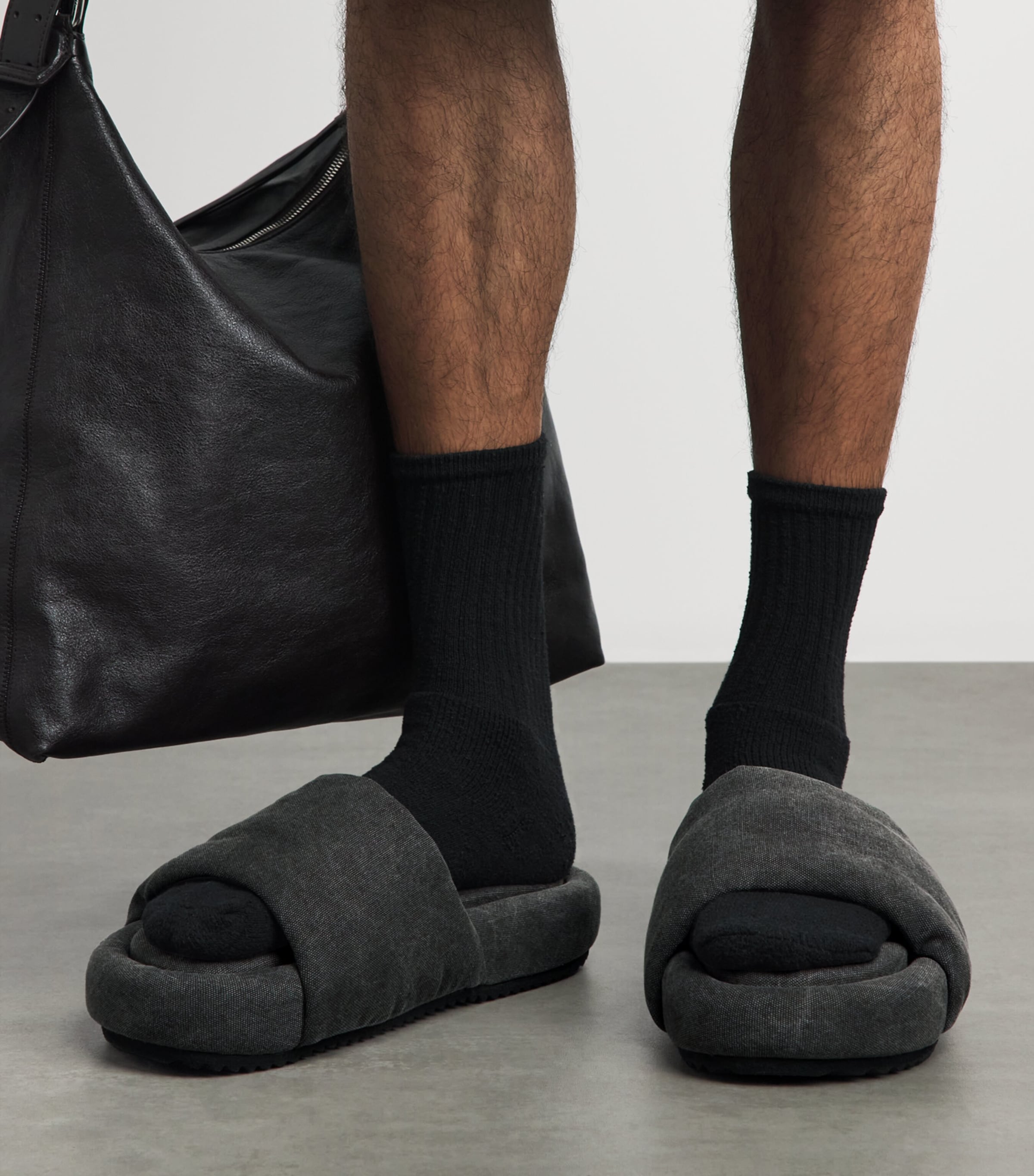 Rick Owens Canvas Chancla Slides Gravel Image 4