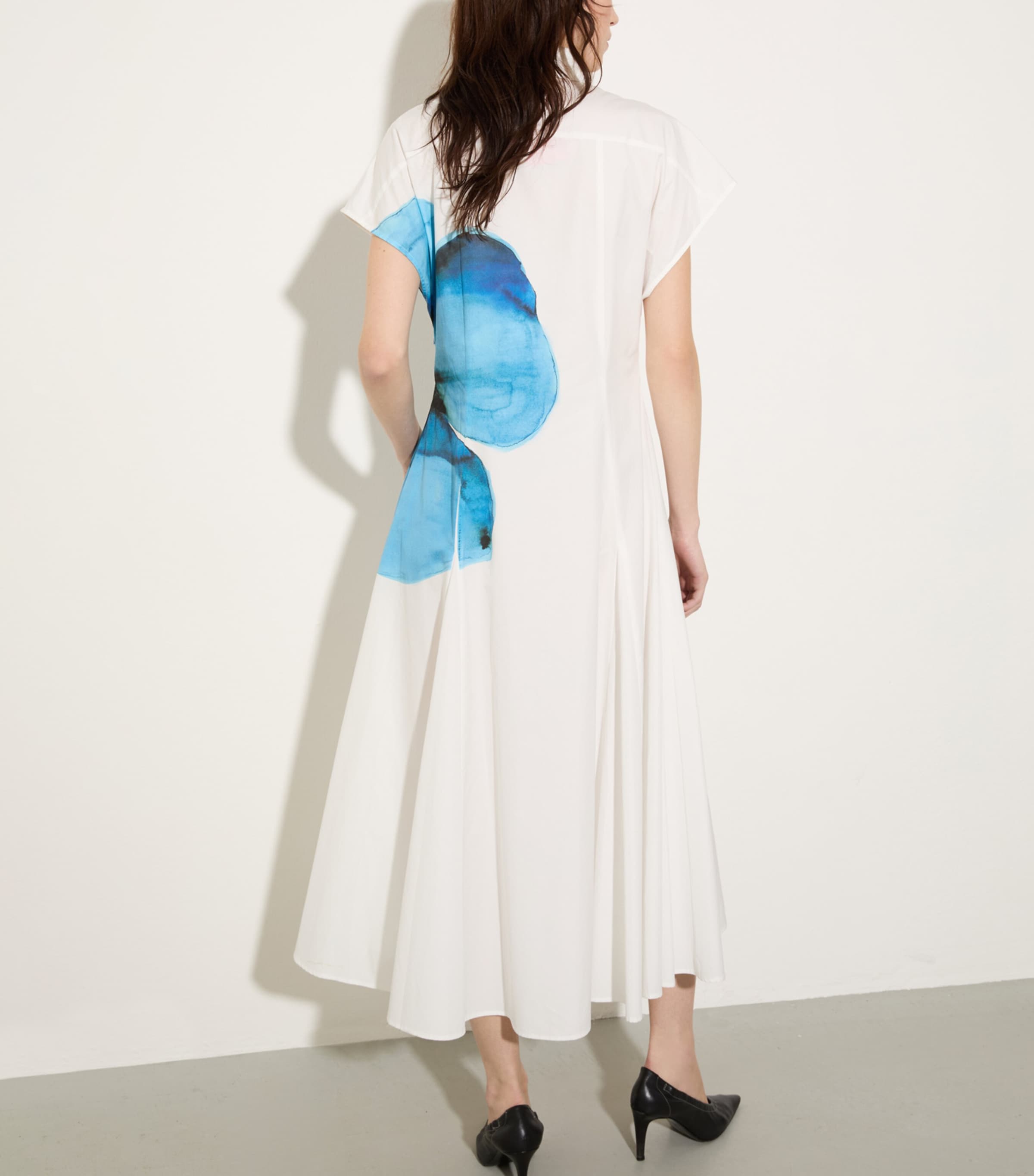 MAX&Co. Womens Cotton Shirt Midi Dress Cream Image 3