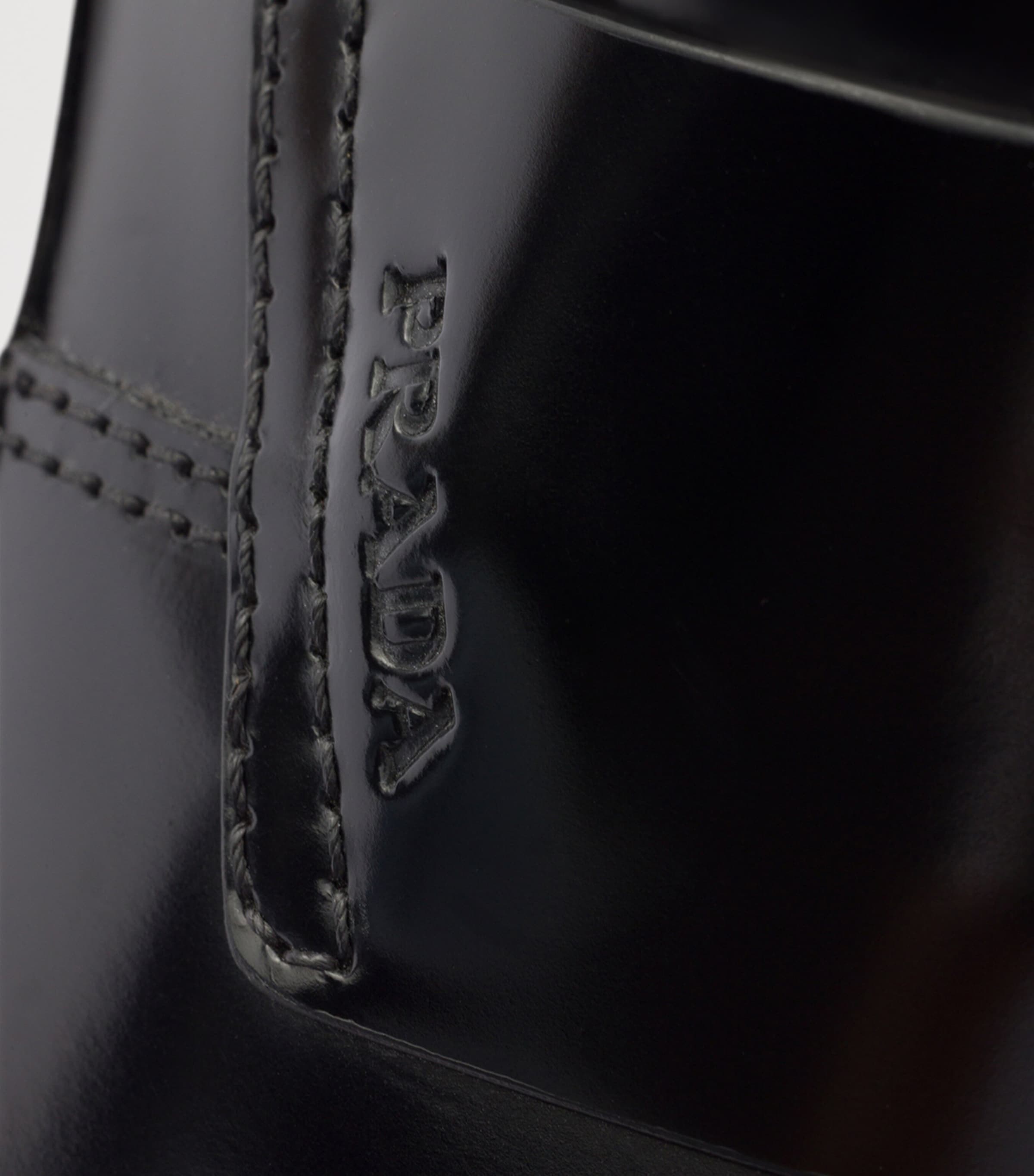 Prada Brushed Leather Loafers Black Image 6