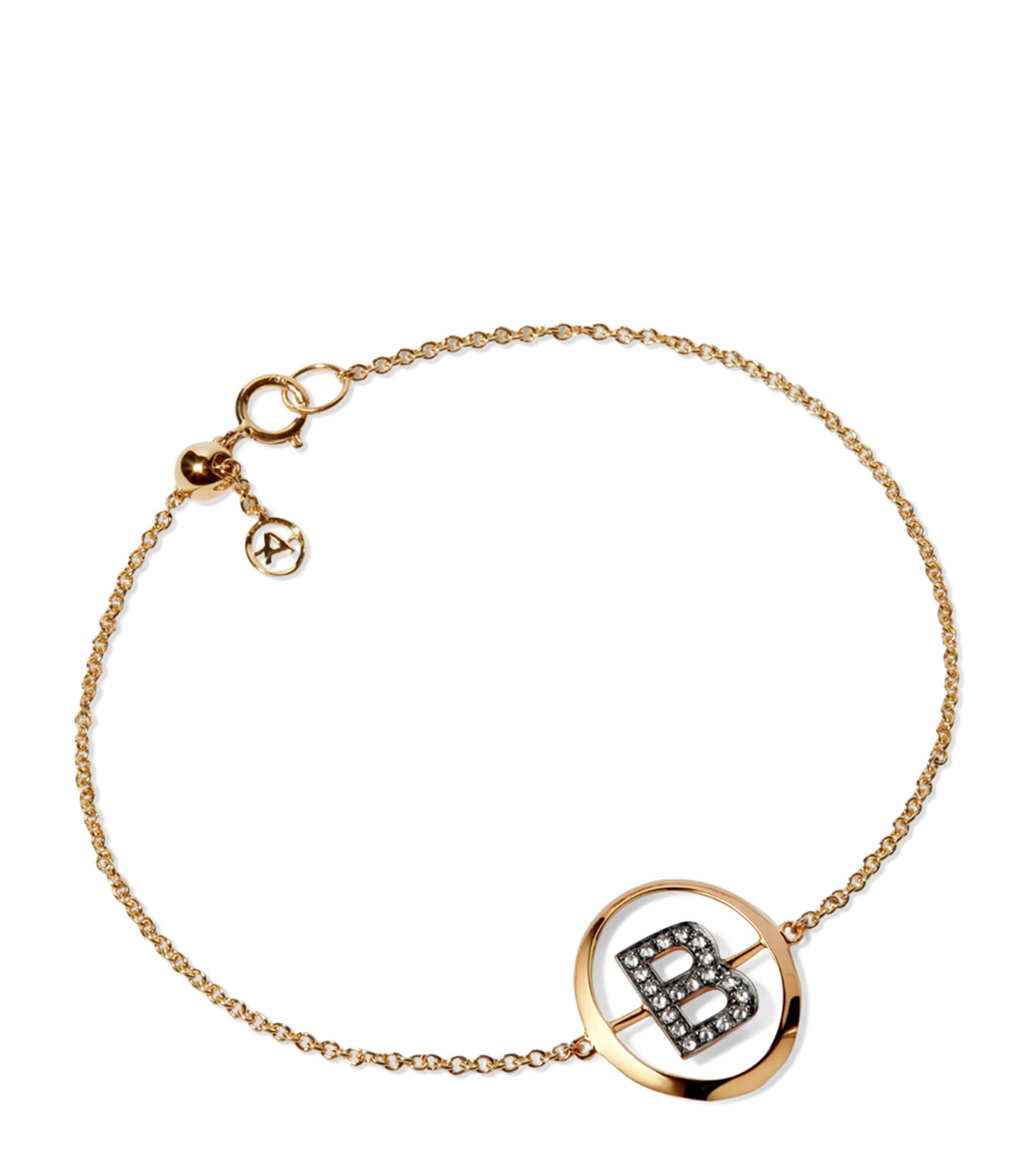 Annoushka Yellow Gold and Diamond Initial B Bracelet | Fine Jewellery | Fine Bracelets | Chain Bracelets | Designers | Annoushka