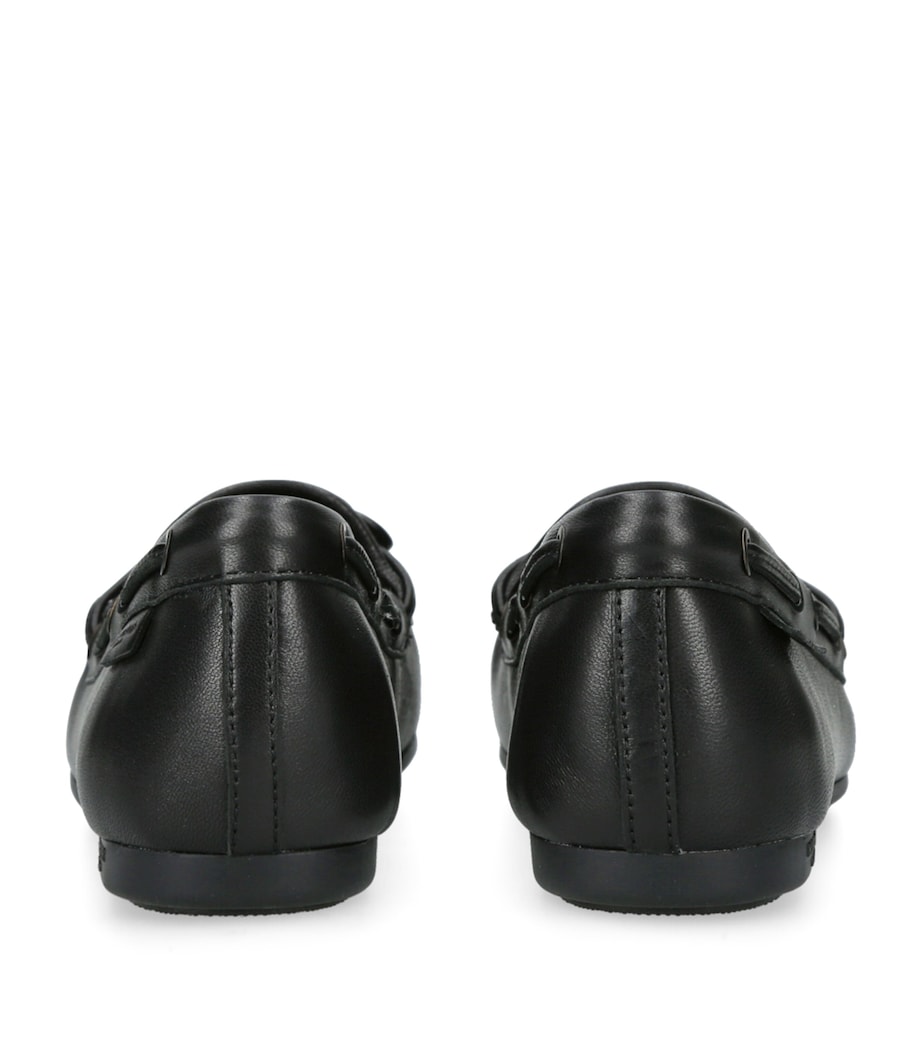 Kurt Geiger London Leather Quilted Eagle Moccasins Black Image 2