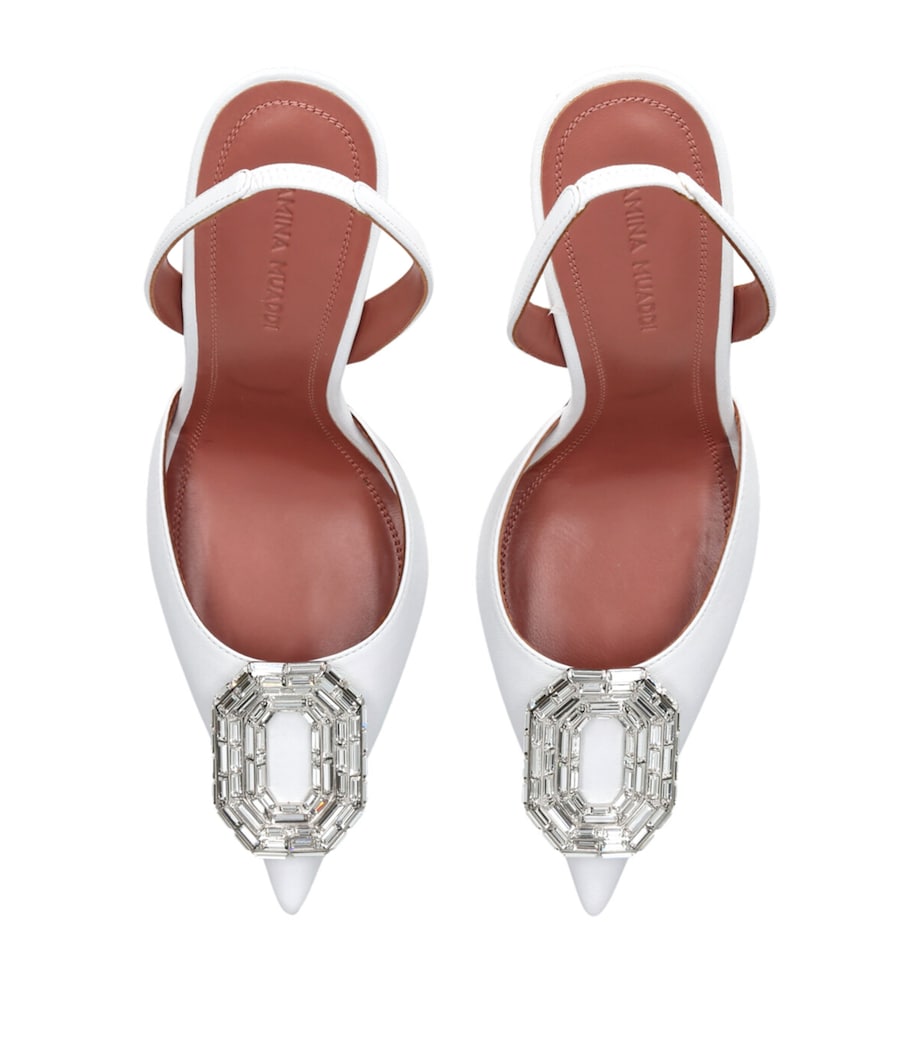Leather Camelia Slingback Mules 105 WHITE Image 4