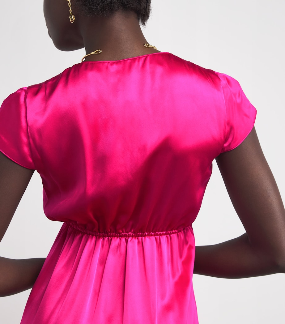 Silk V-Neck Diva Maxi Dress REGIO FUCHSIA Image 4