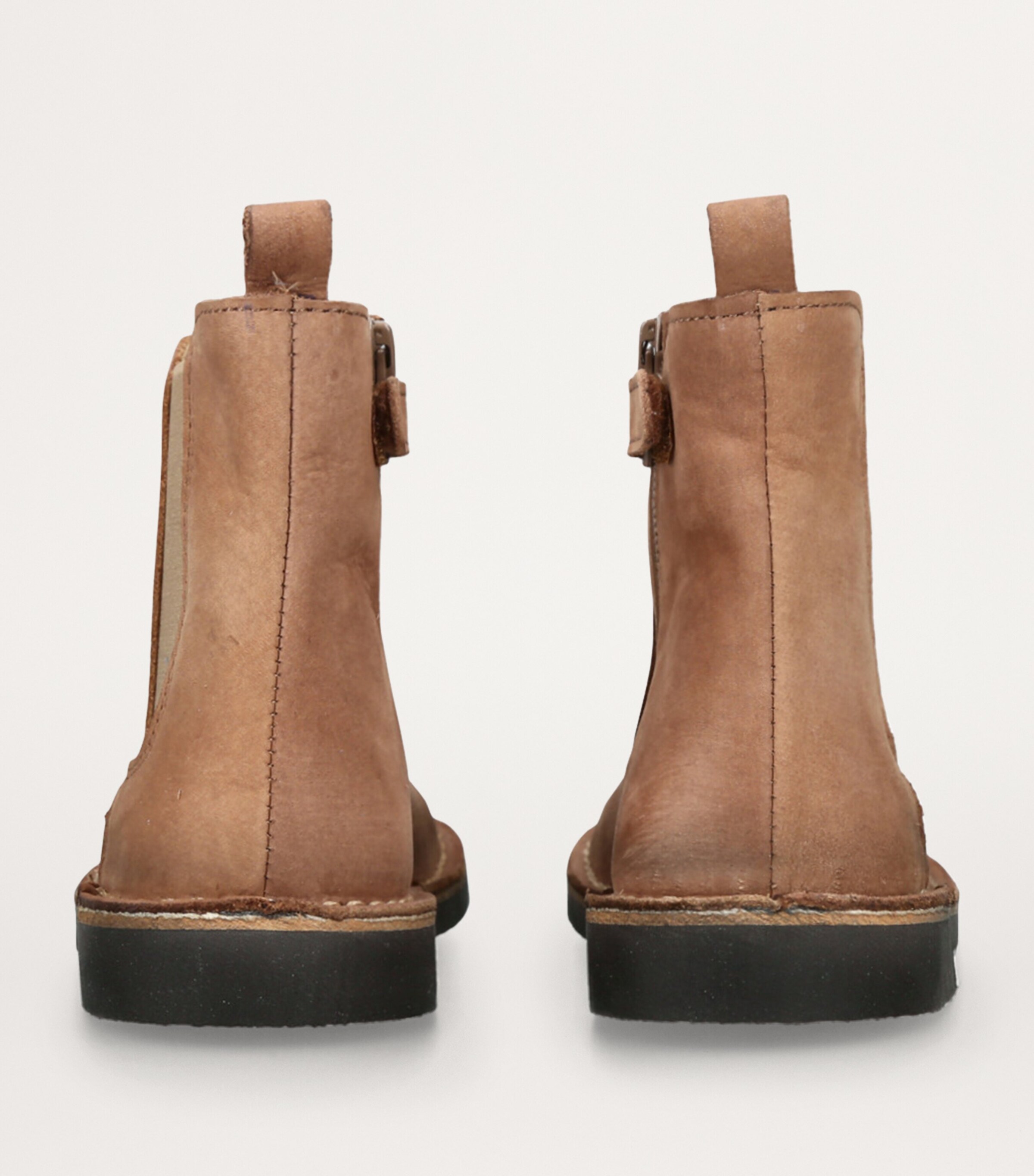 papouelli Leather Pod Ankle Boots Taupe Image 2